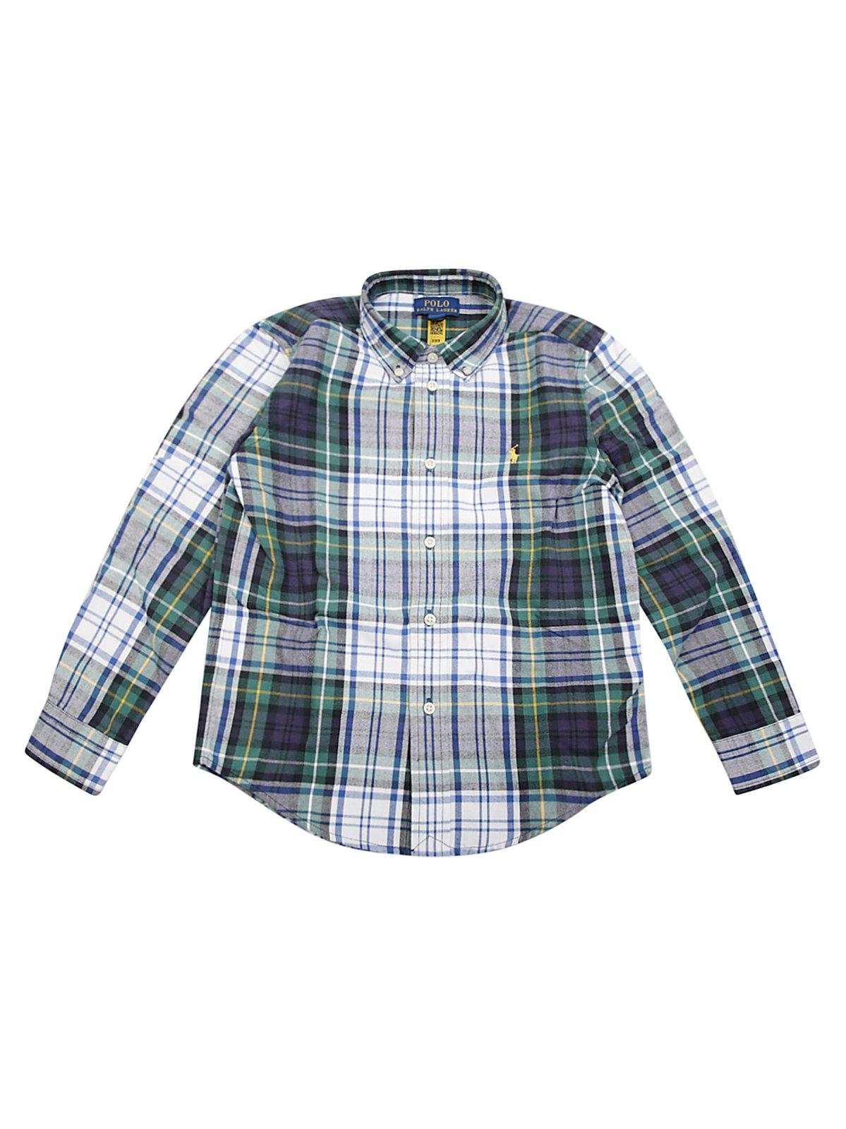 Polo Ralph Lauren Ralph Lauren Kids Camicia A Quadri In White Green Multi