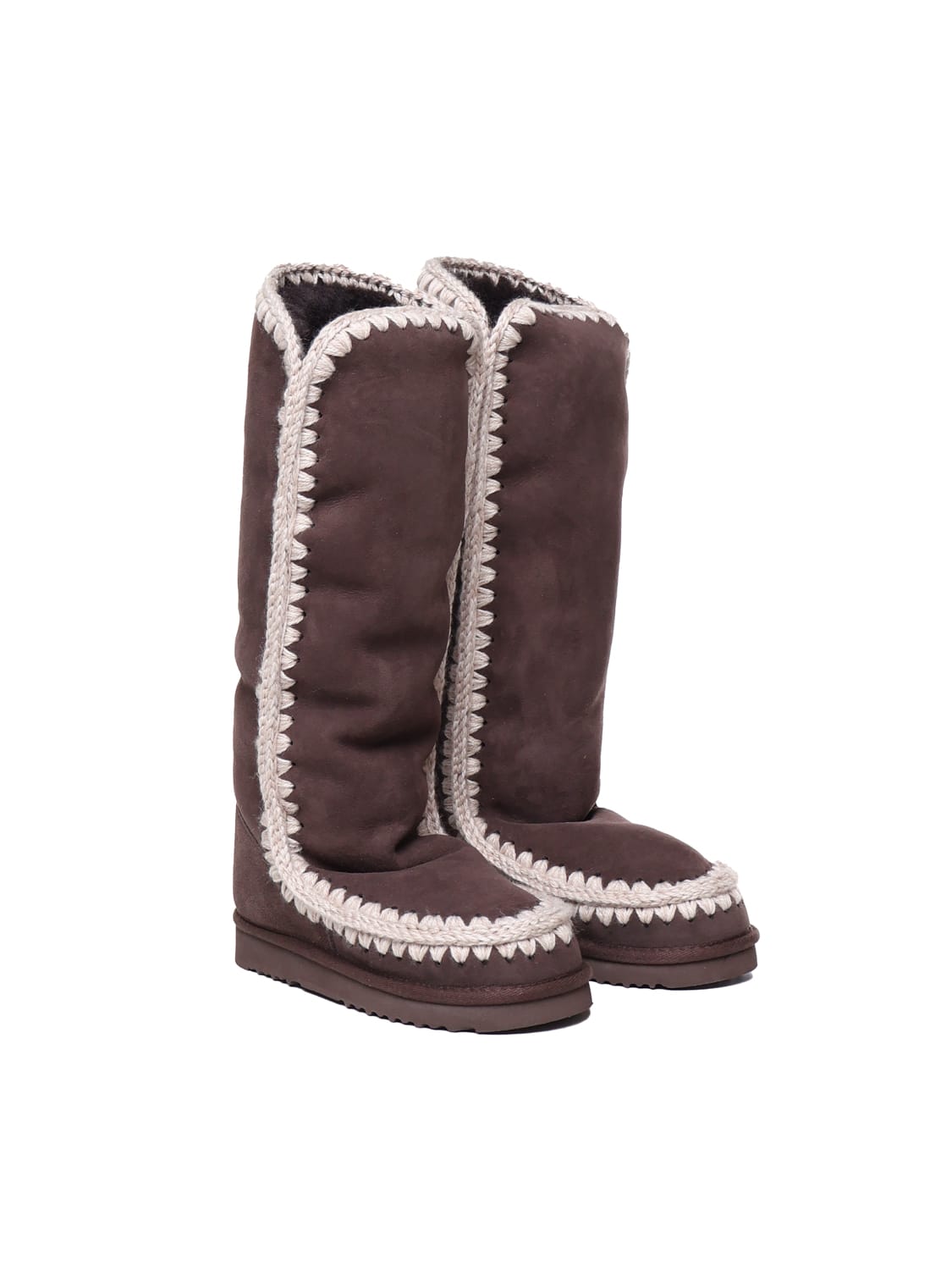 Shop Mou Eskimo Boots 40 In Dark Brown