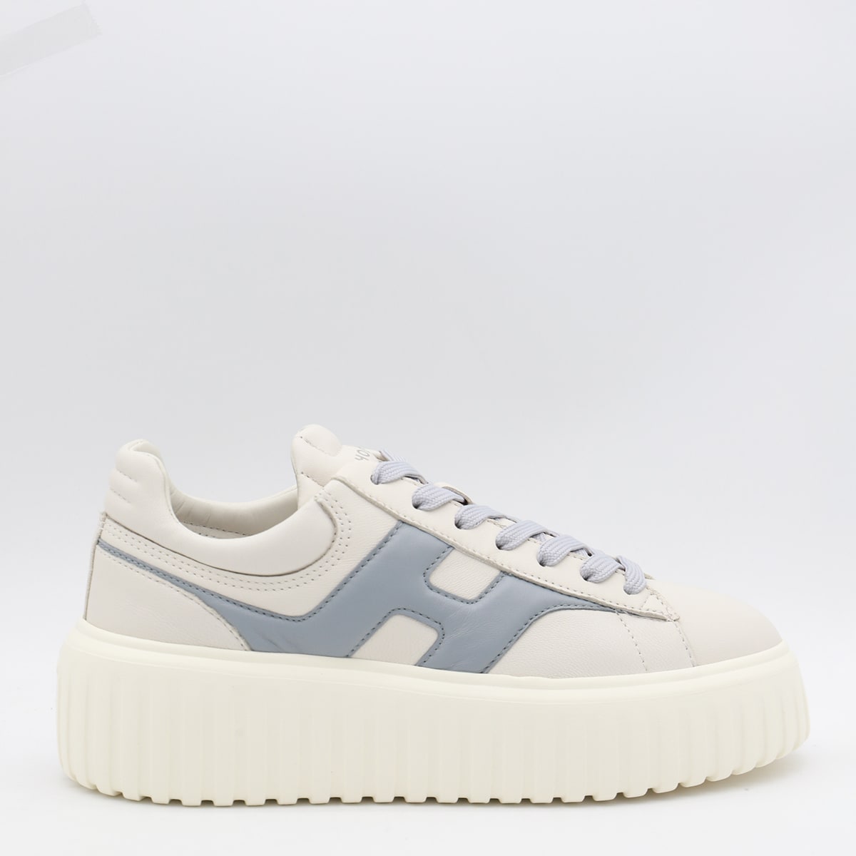 H Stripes Grey Leather Sneakers