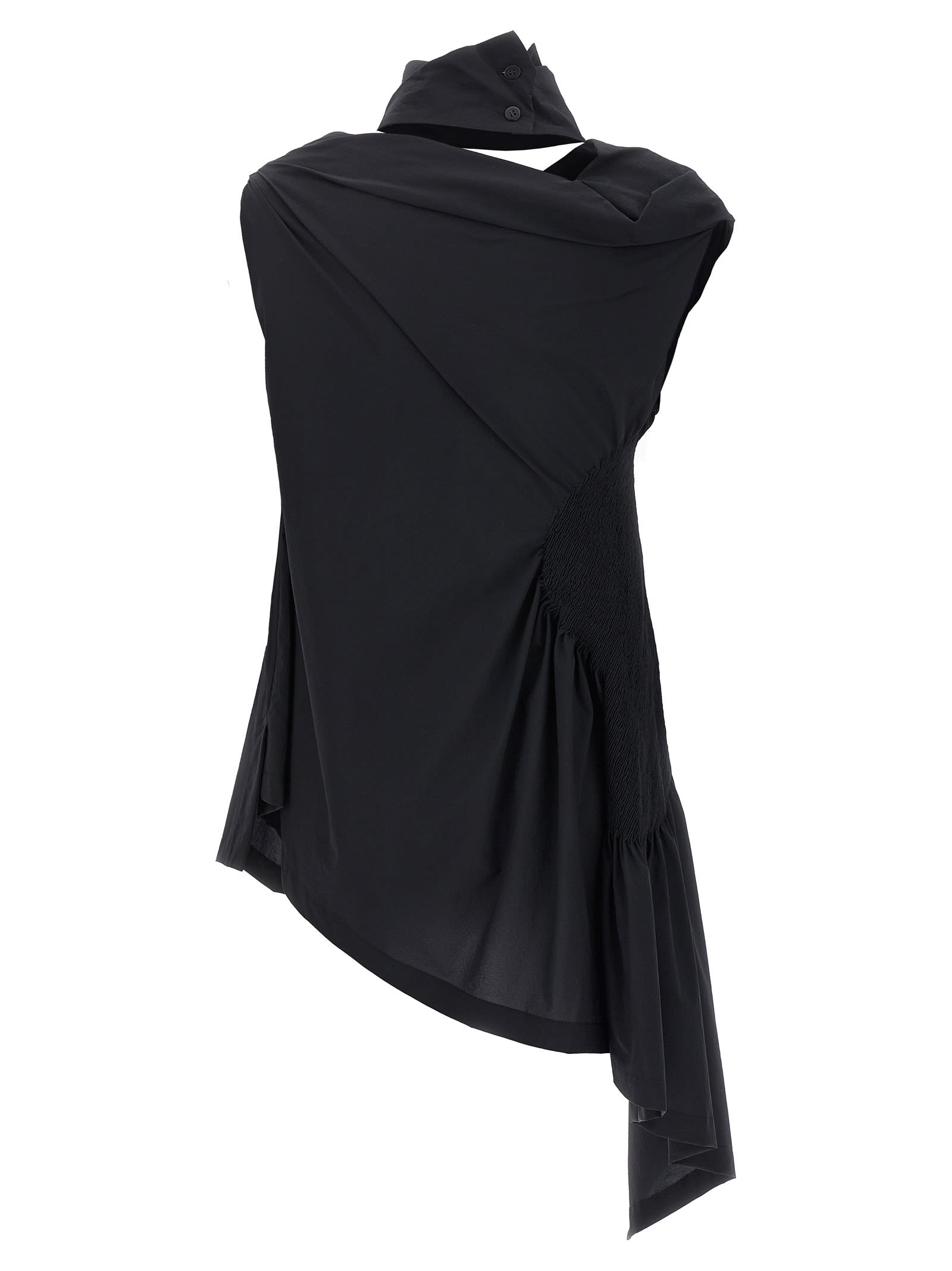 Issey Miyake Crepe Asymmetric Blouse