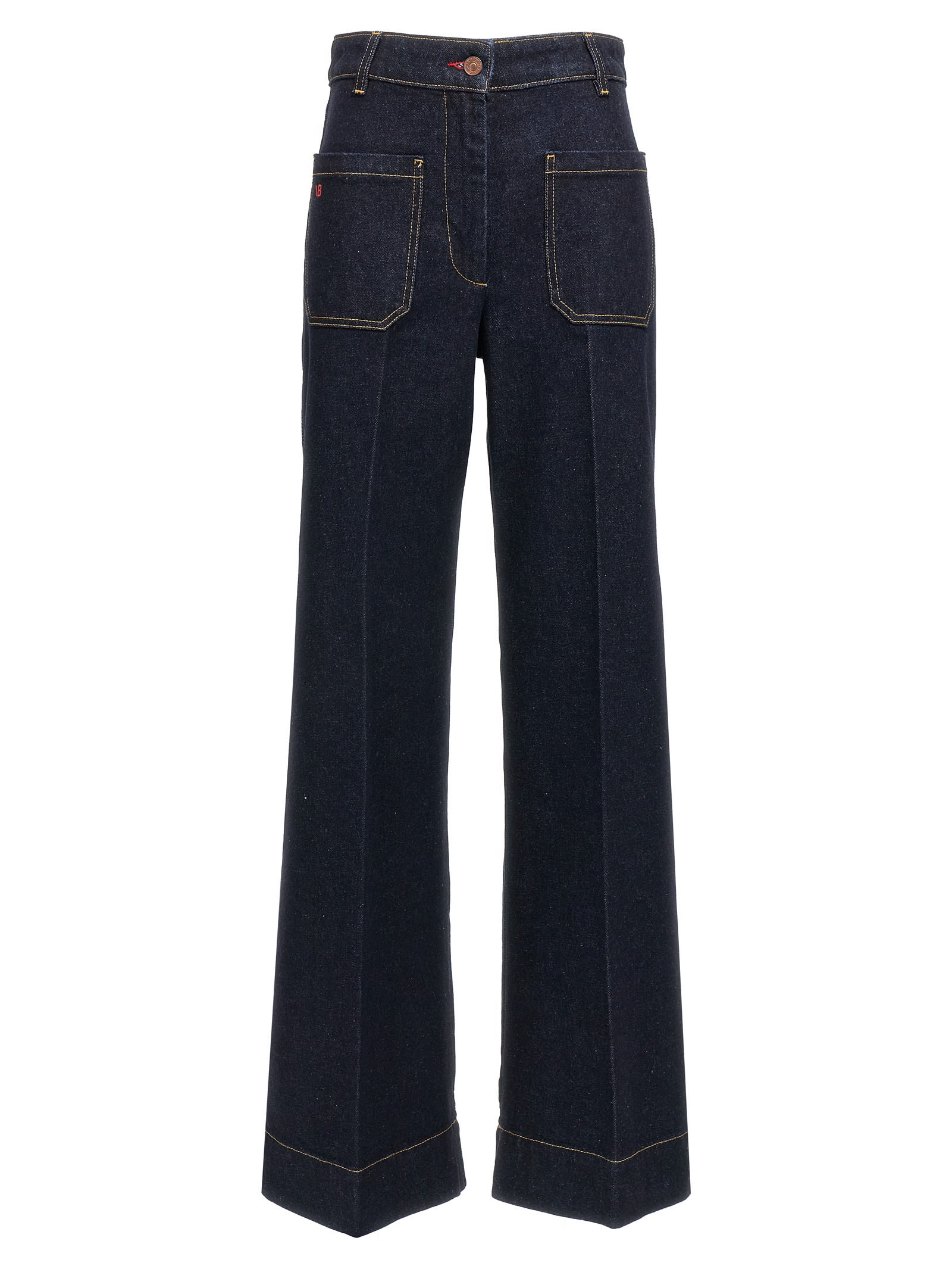 Shop Victoria Beckham Alina Jeans In Blue