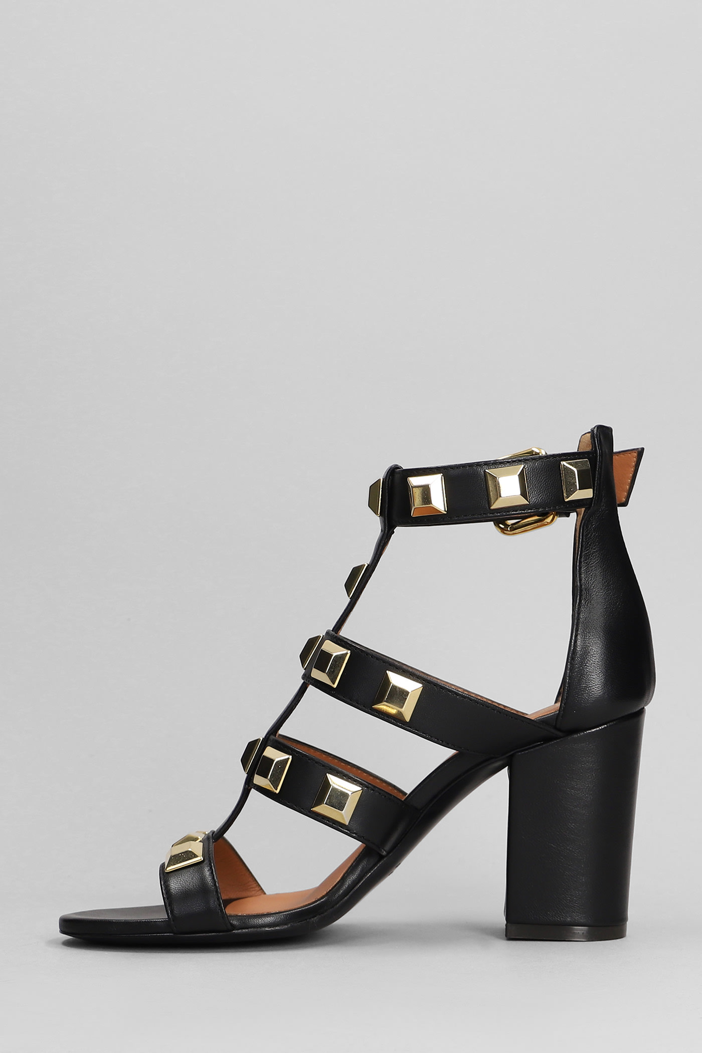 Shop Via Roma 15 Sandals In Black Leather