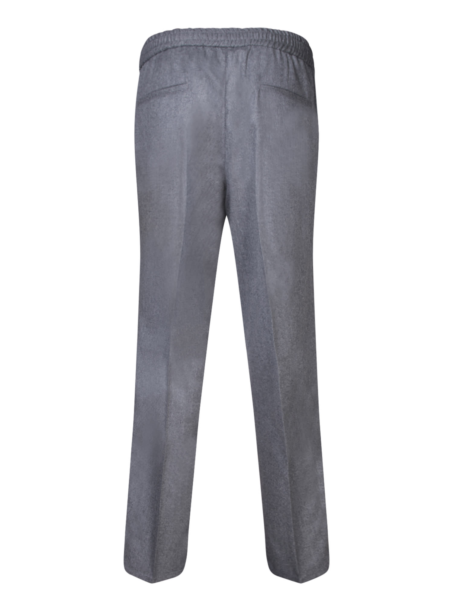 Brunello Cucinelli Grey Drawstring Trousers In Gray