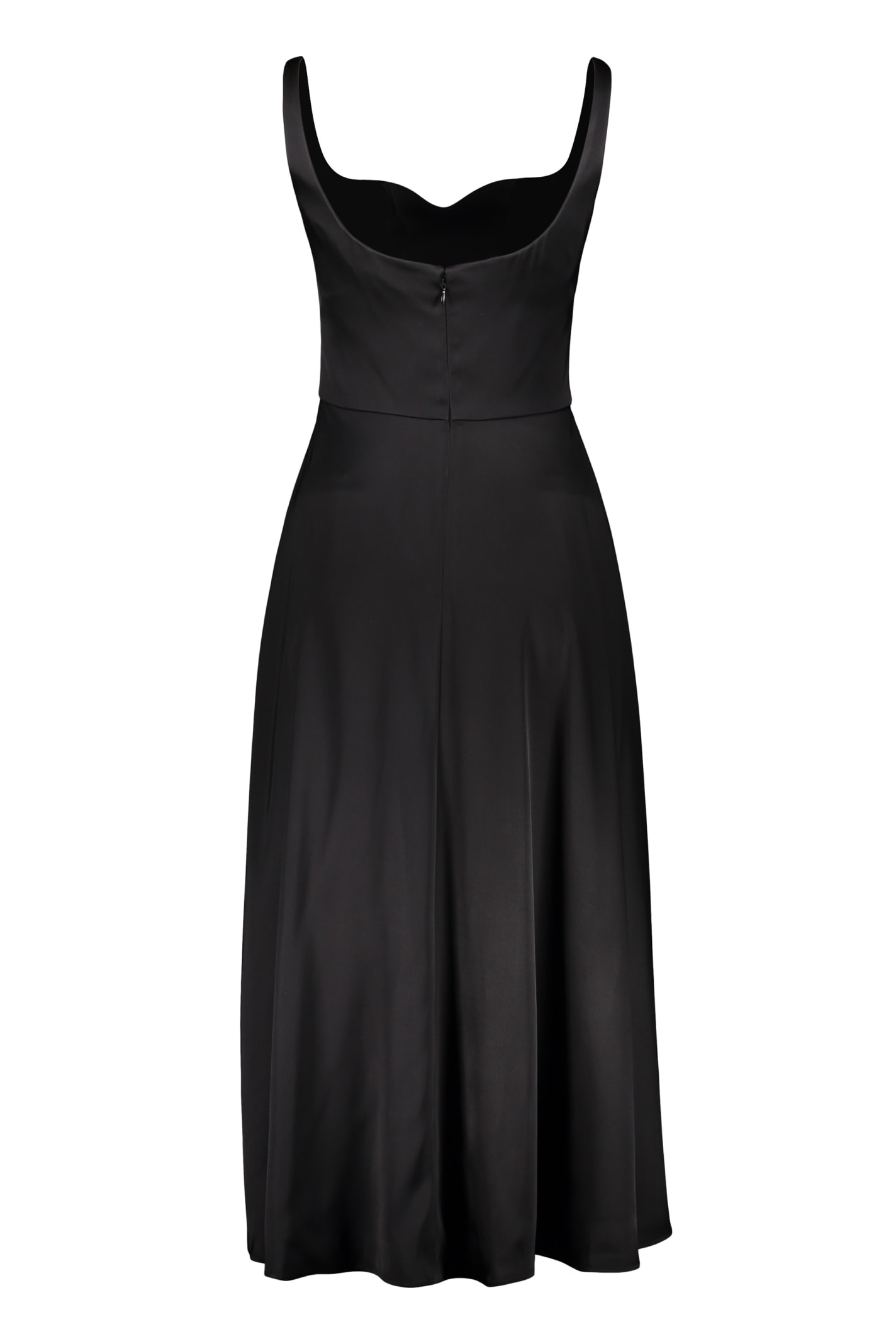 Shop Alexander Mcqueen Asymmetric Hem Midi Dress In Black
