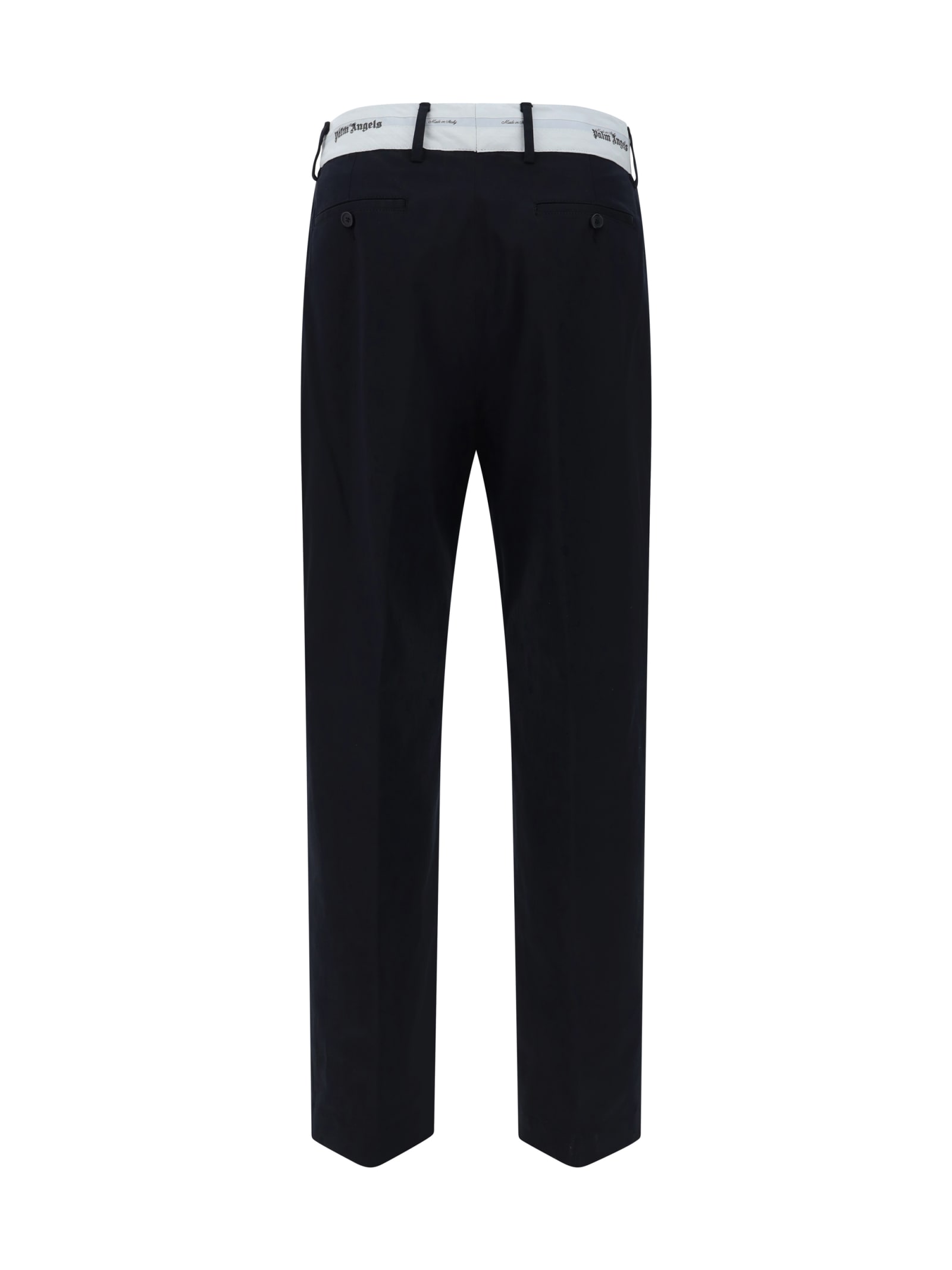 Shop Palm Angels Chino Pants In Black Off White