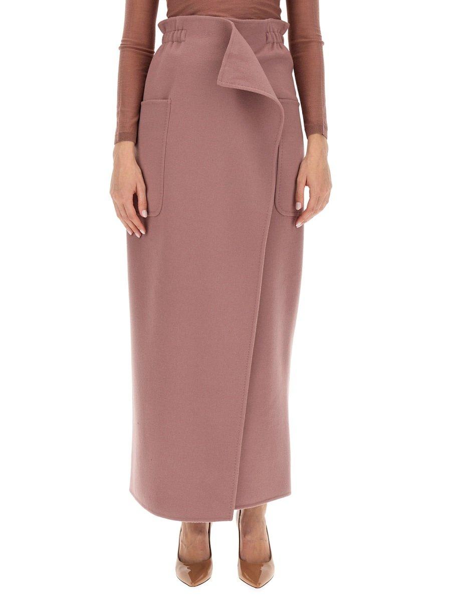 Max Mara High-waisted Ruched Skirt In Pink