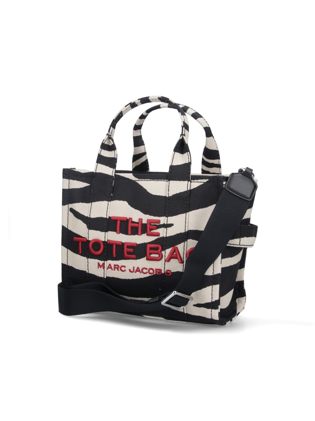 Shop Marc Jacobs Small Tote Bag The Zebra Canvas In Black