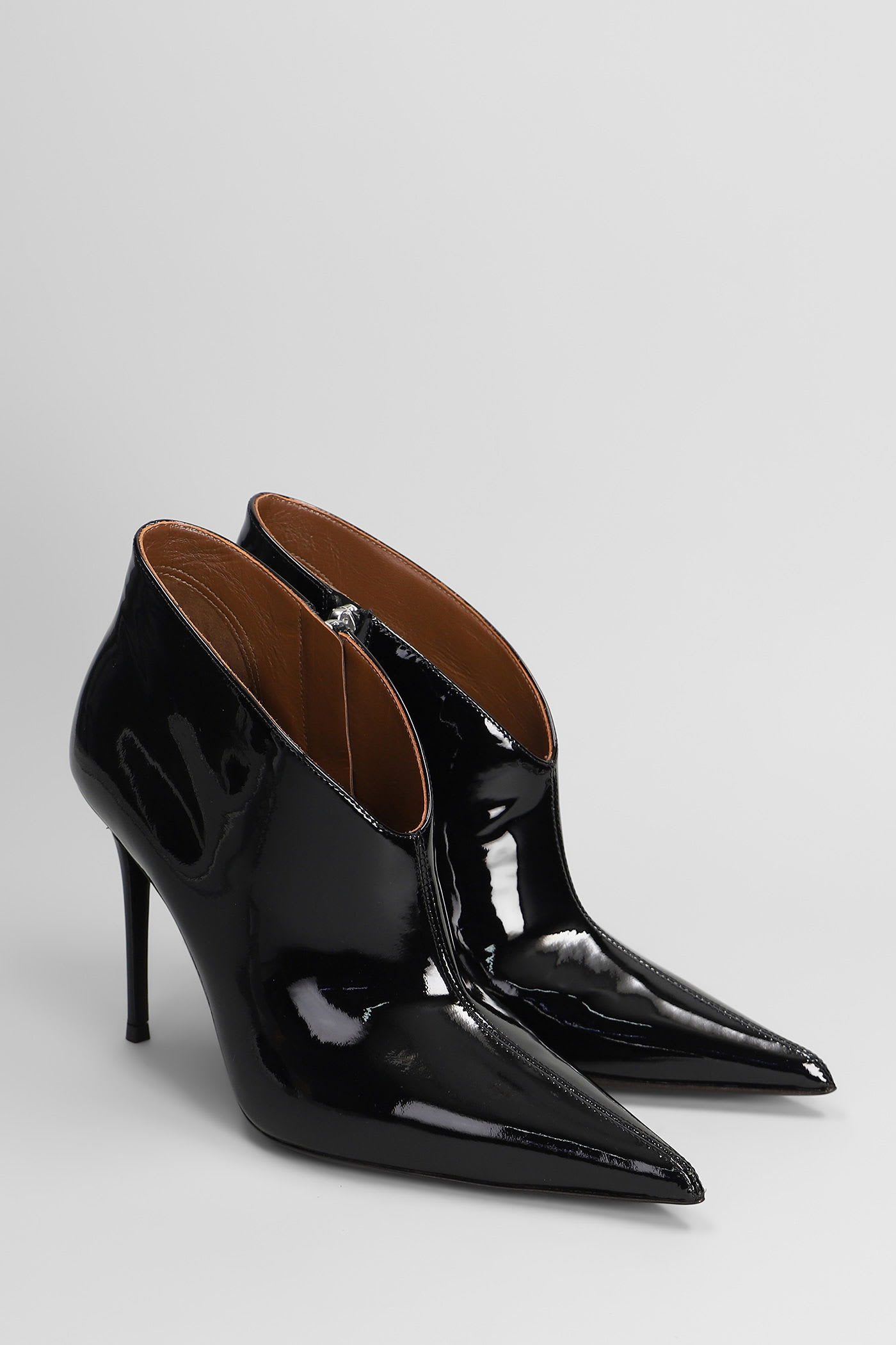 Giuseppe Zanotti Raquel 105 High Heels Ankle Boots In Black Patent Leather In Black