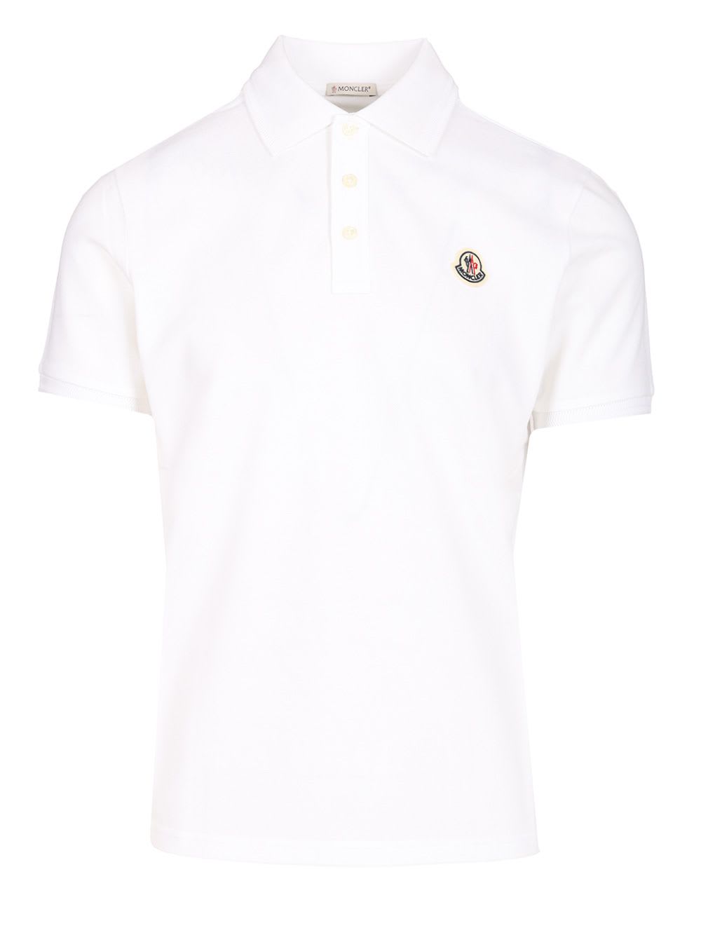 Moncler Double Logo Patch Cotton T-shirt In White