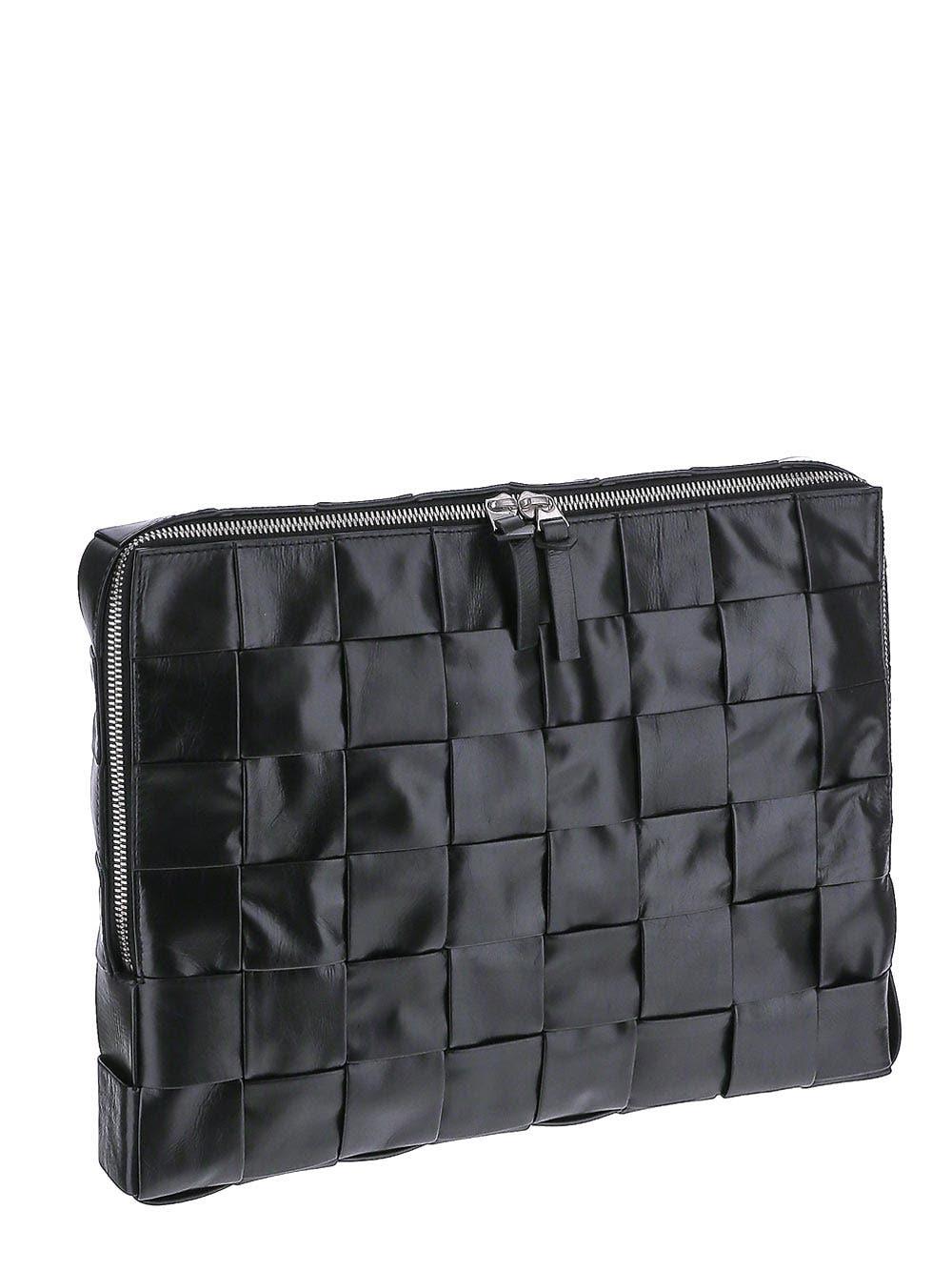 Shop Bottega Veneta Intrecciato Shoulder Bag In Black