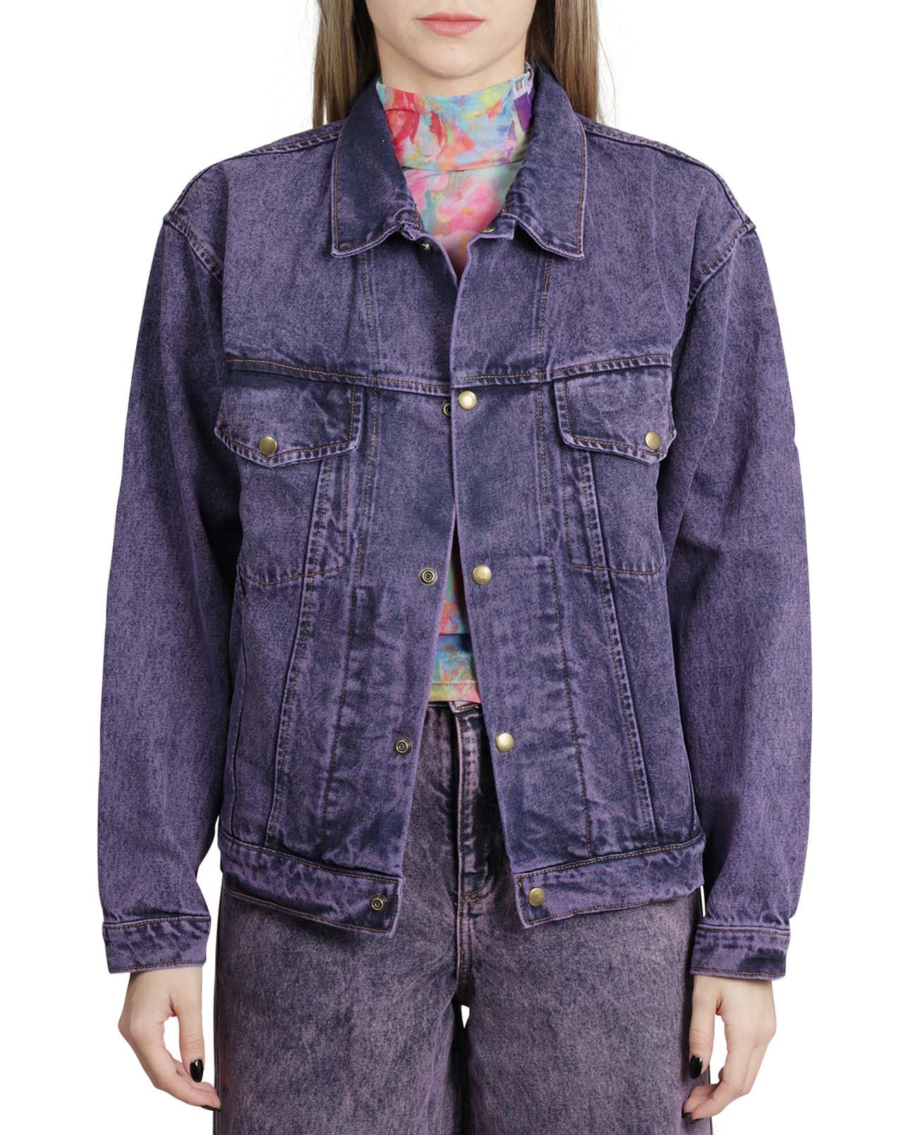 Liberal Youth Ministry Purple Denim Jacket In Pink