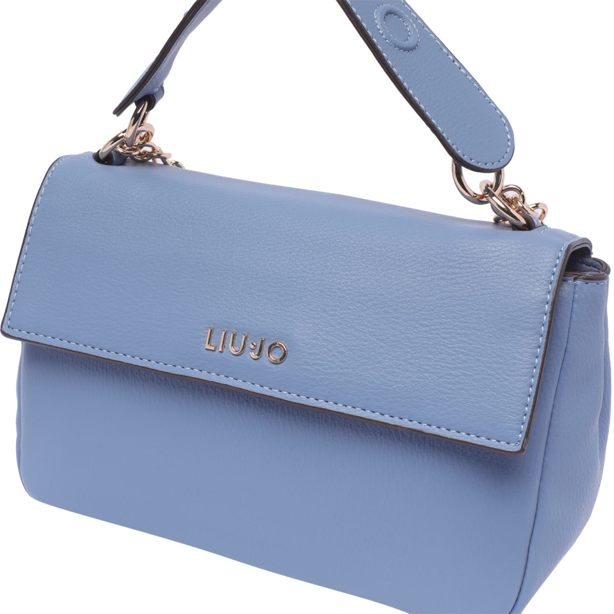 Shop Liu •jo Logo Crossbody Bag In Blue Denim