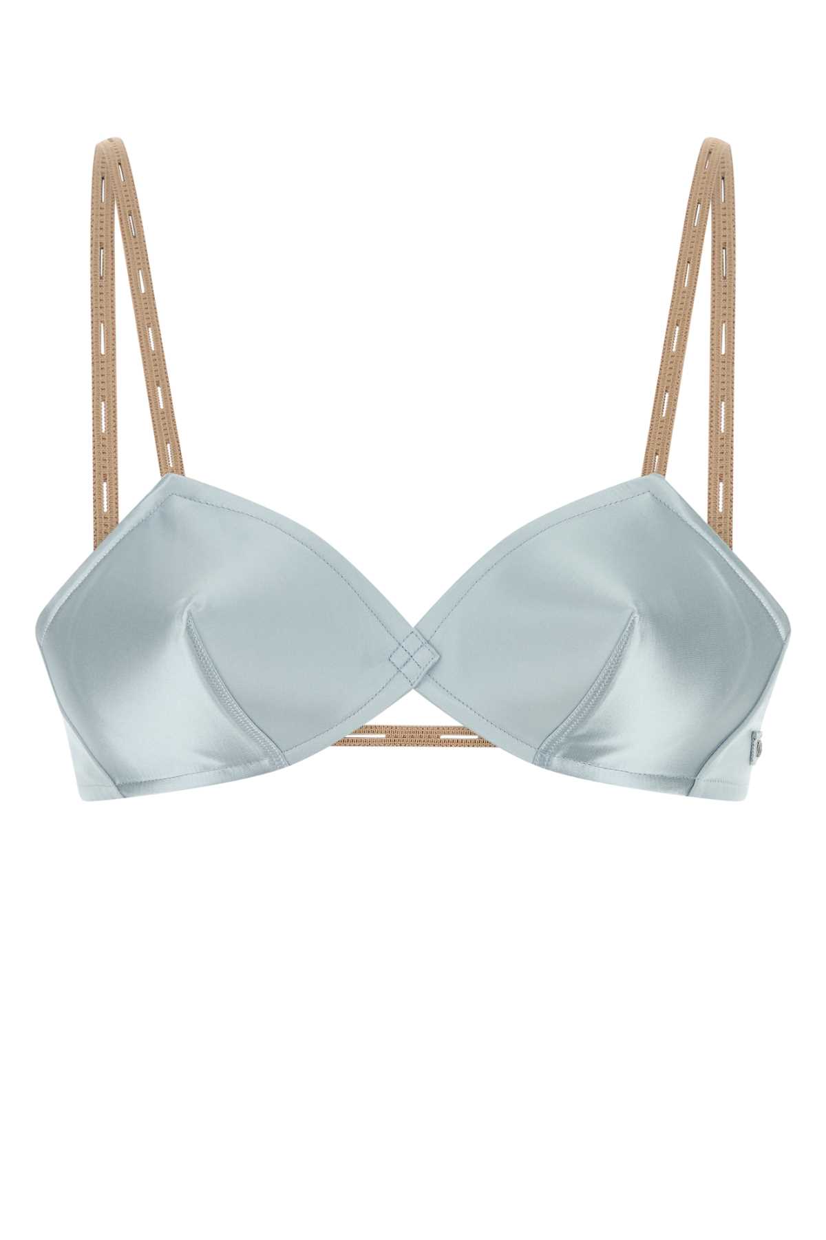 Miu Miu Soft Satin Bra Adjustable Straps In Blue