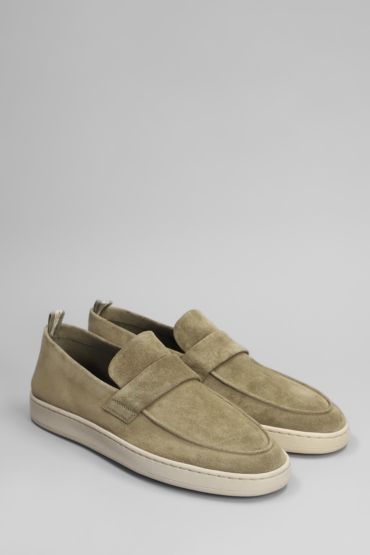 Officine Creative Herbie 001 Loafers In Green Suede
