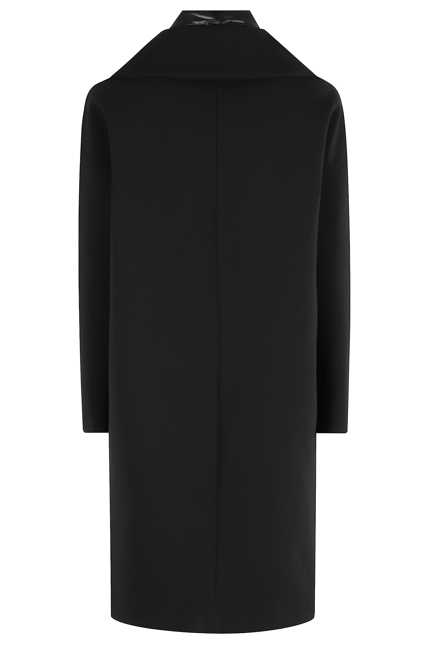 Herno Black Padded Single-breasted Coat In Mixed Of Tech Materials Woman In Black