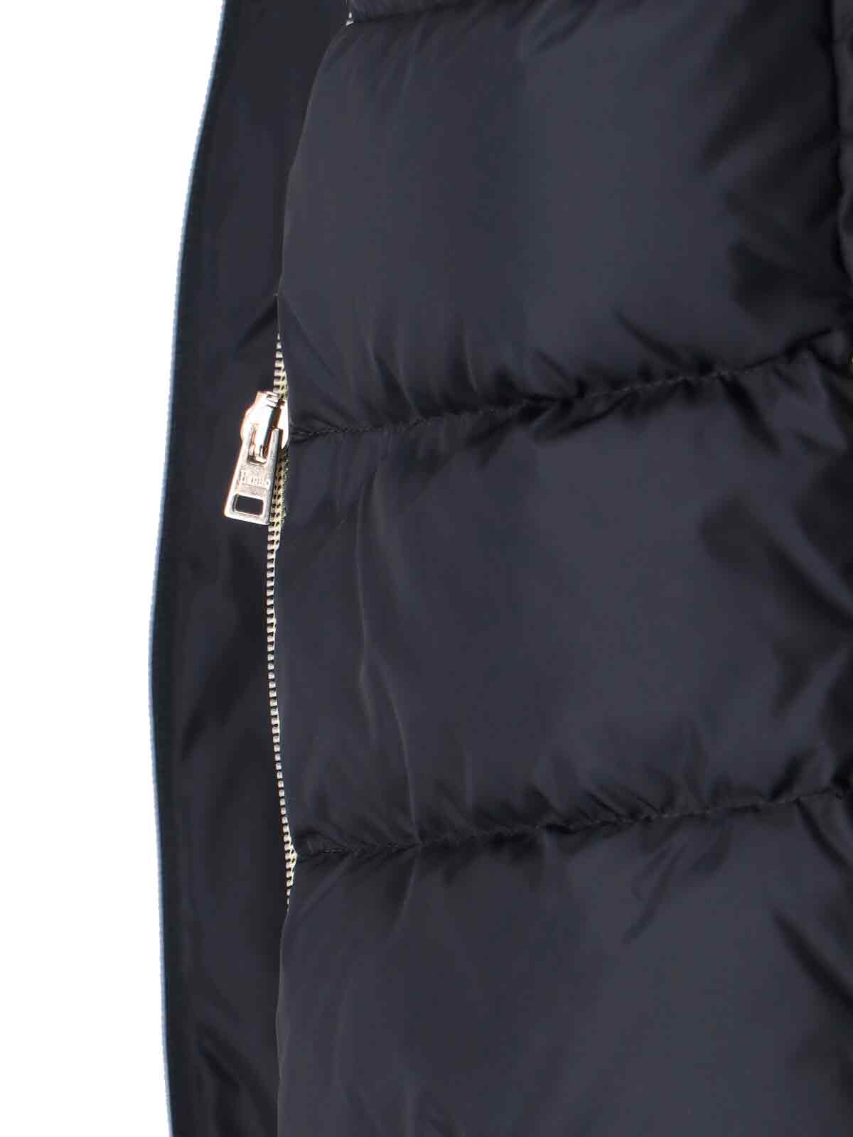 Herno Quilted High Collar Casual Jacket In Black