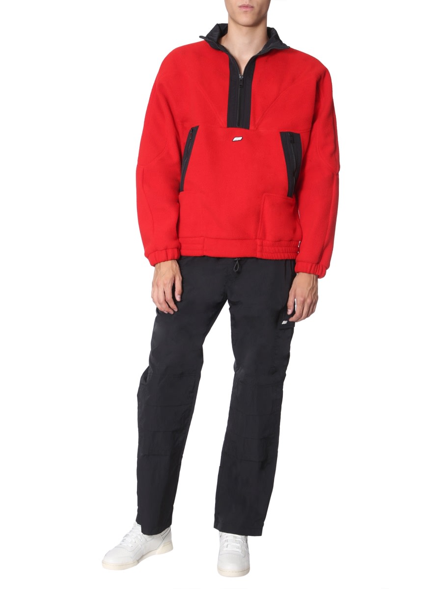 Msgm Zip Sweatshirt In Red