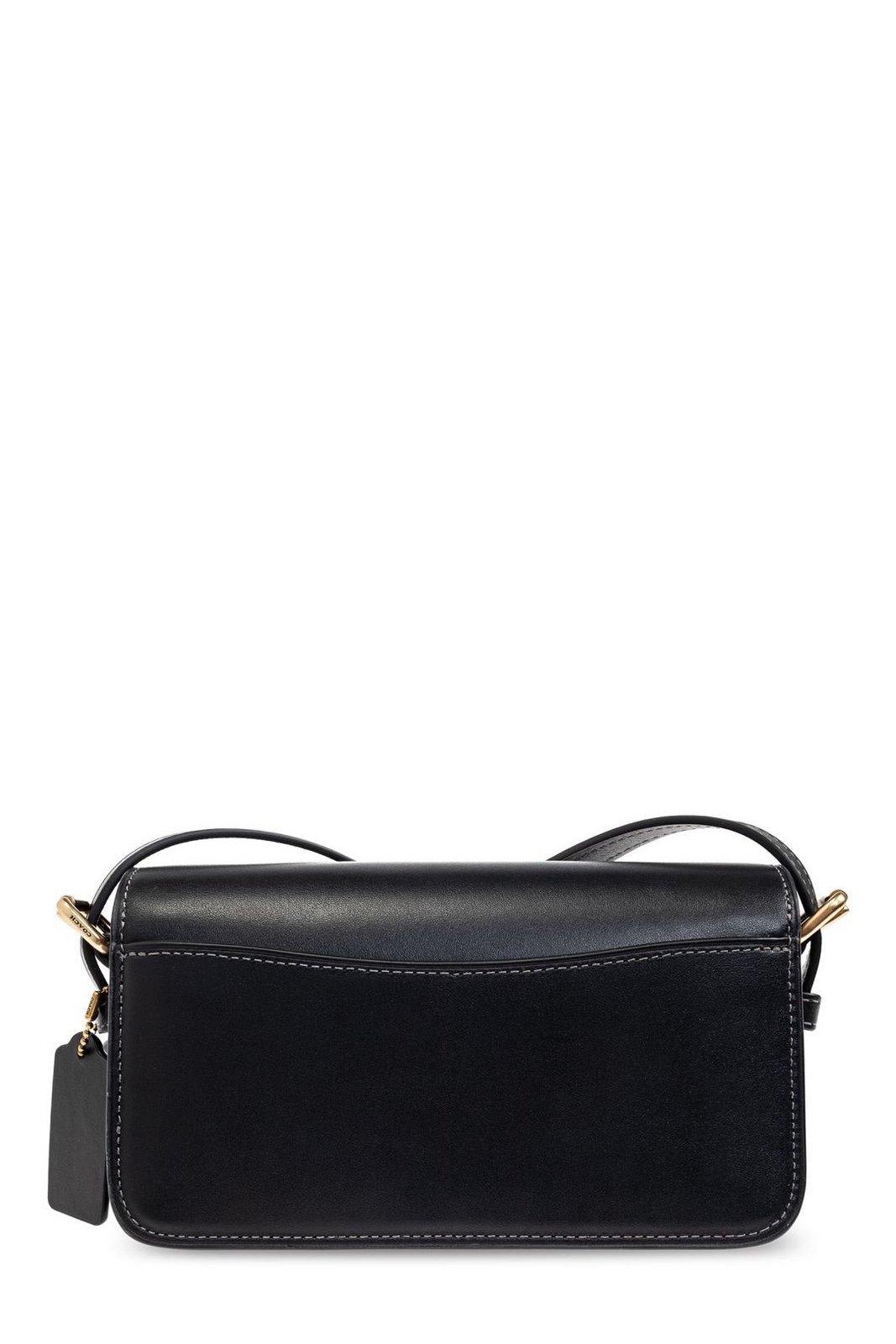 Coach Logo-plaque Shoulder Bag In Black