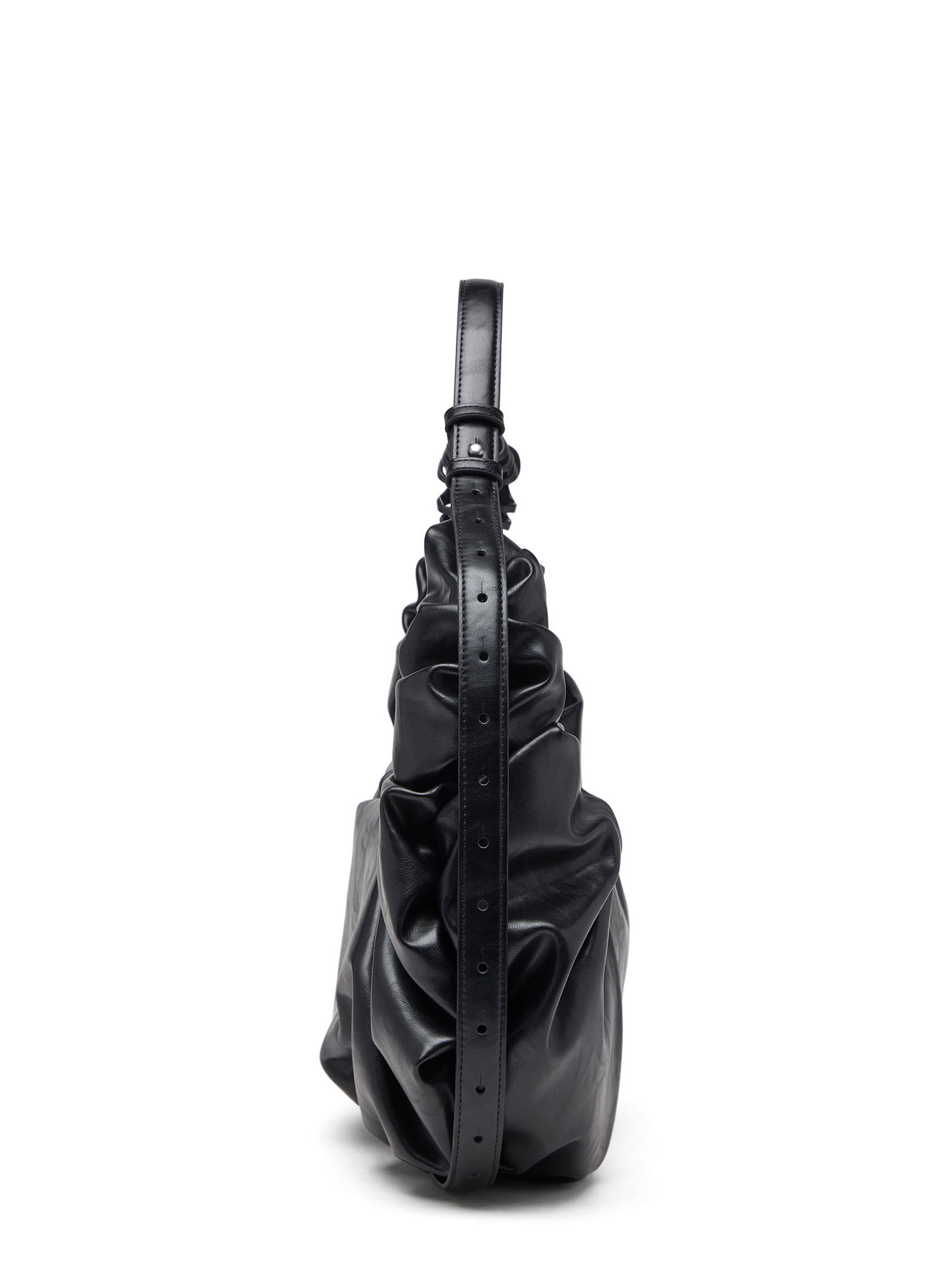 Diesel Large Grab-d Scrunched Shoulder Bag In Black