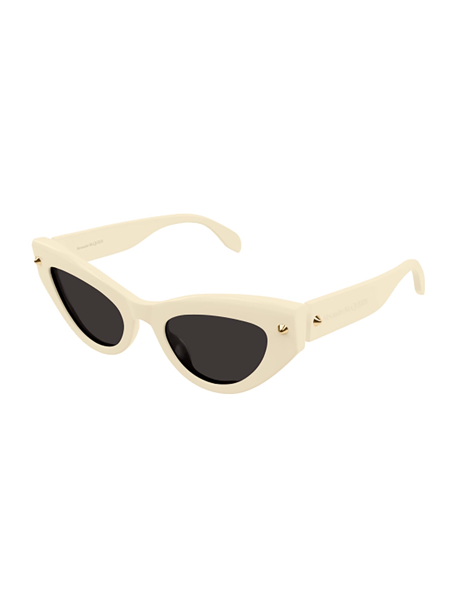 Shop Alexander Mcqueen Am0407s Sunglasses In Ivory Ivory Grey