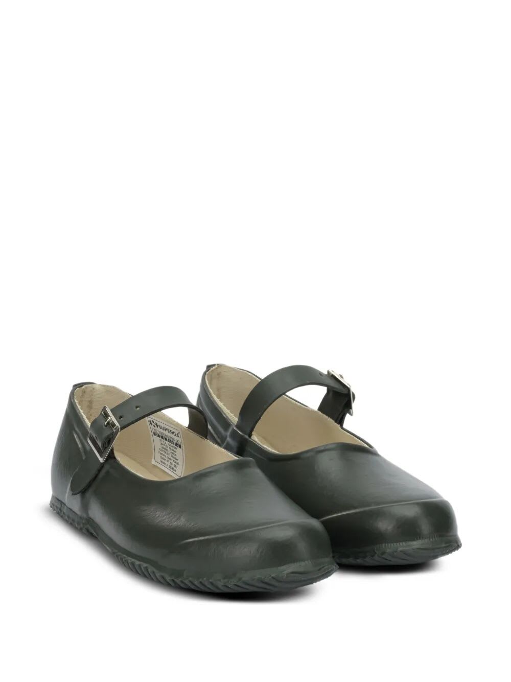 Superga 803 Mary-jane Rubber Ballet Flats In Green