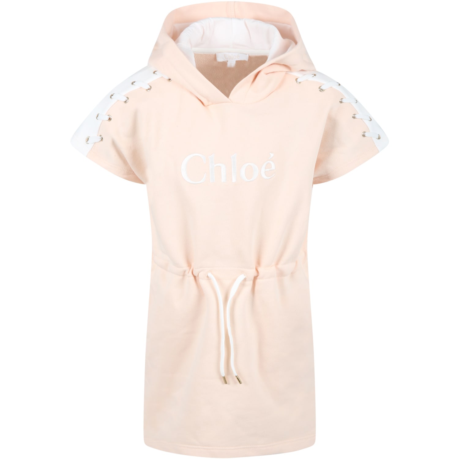 Chloé Pink Dress For Girl With Logo