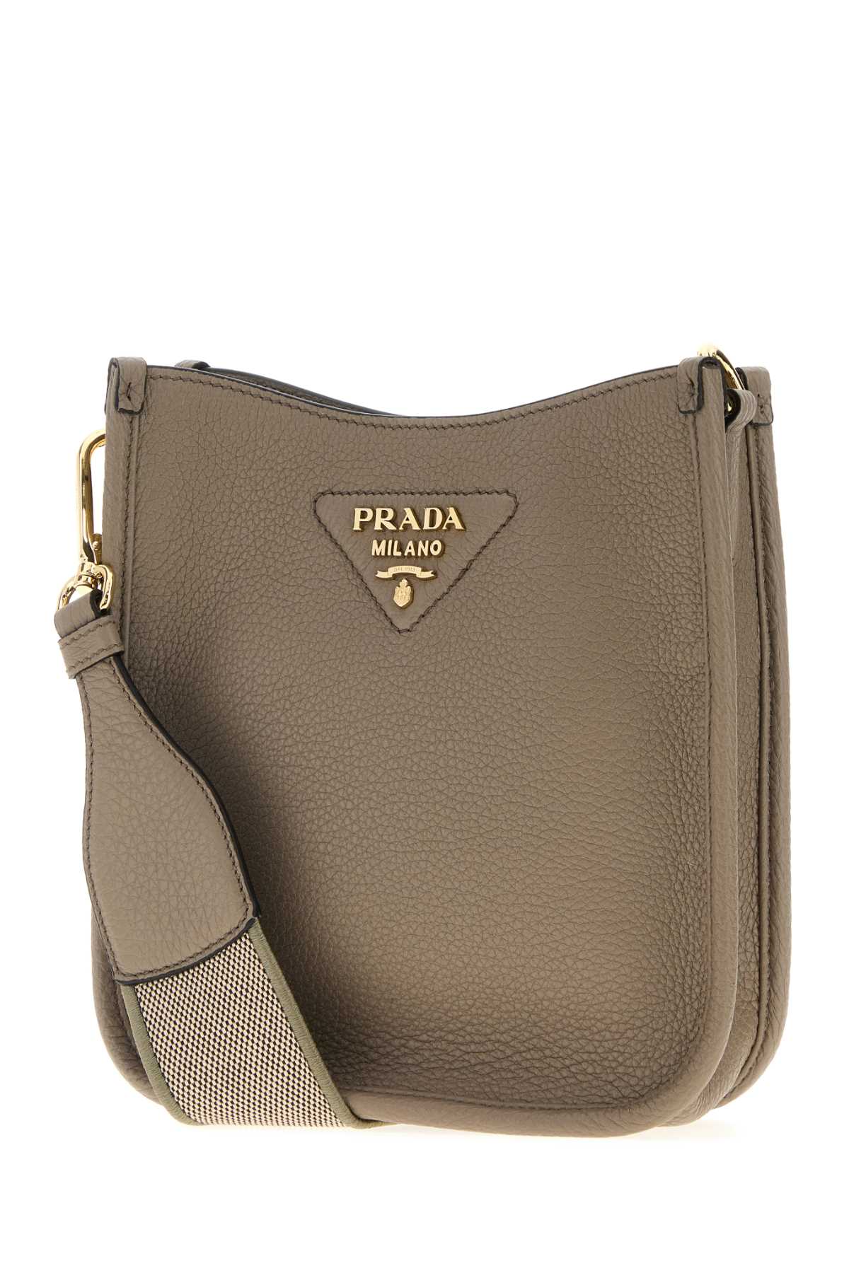 Prada Dove Grey Leather Crossbody Bag