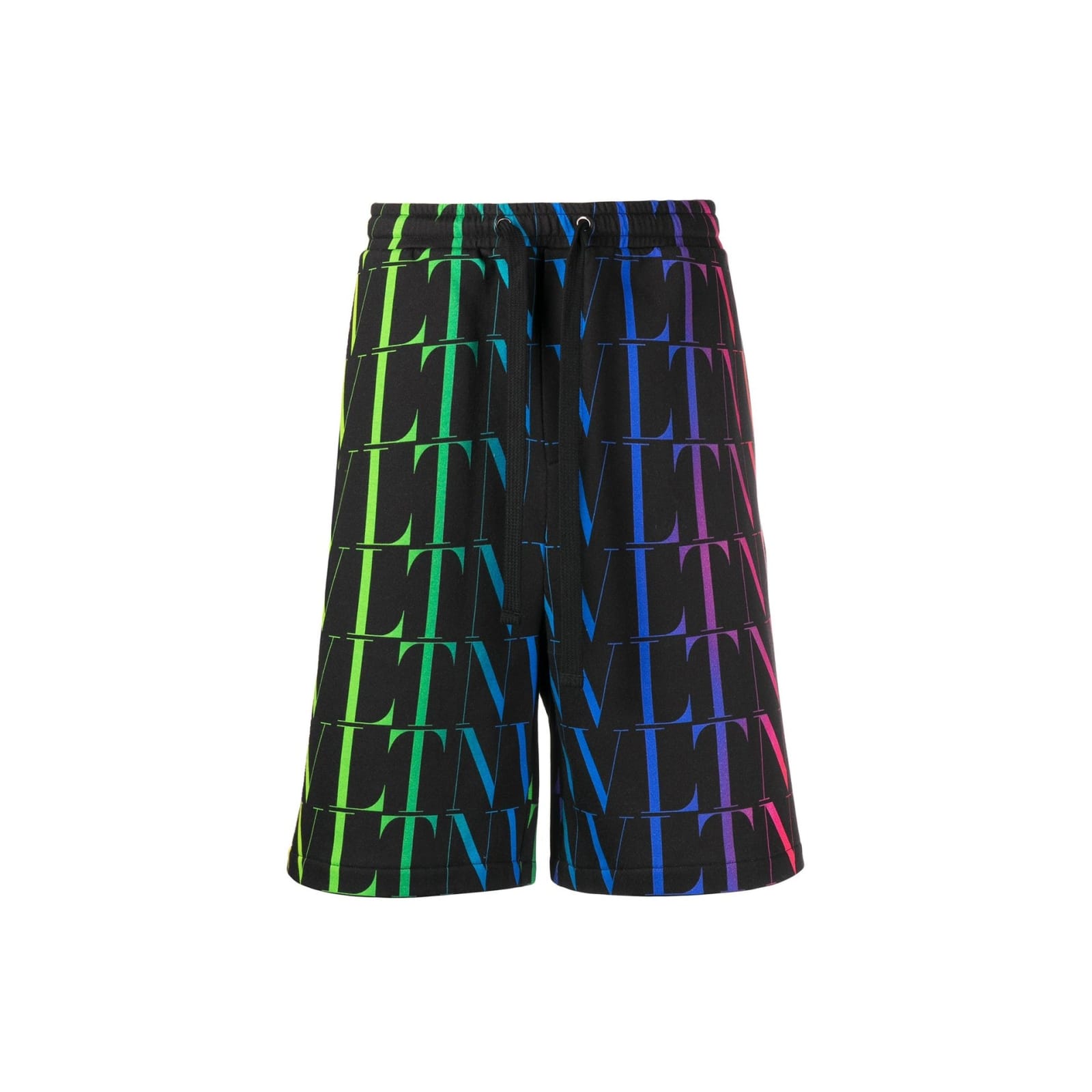 Shop Valentino Garavani Vlnt Jersey Bermuda Shorts In Black