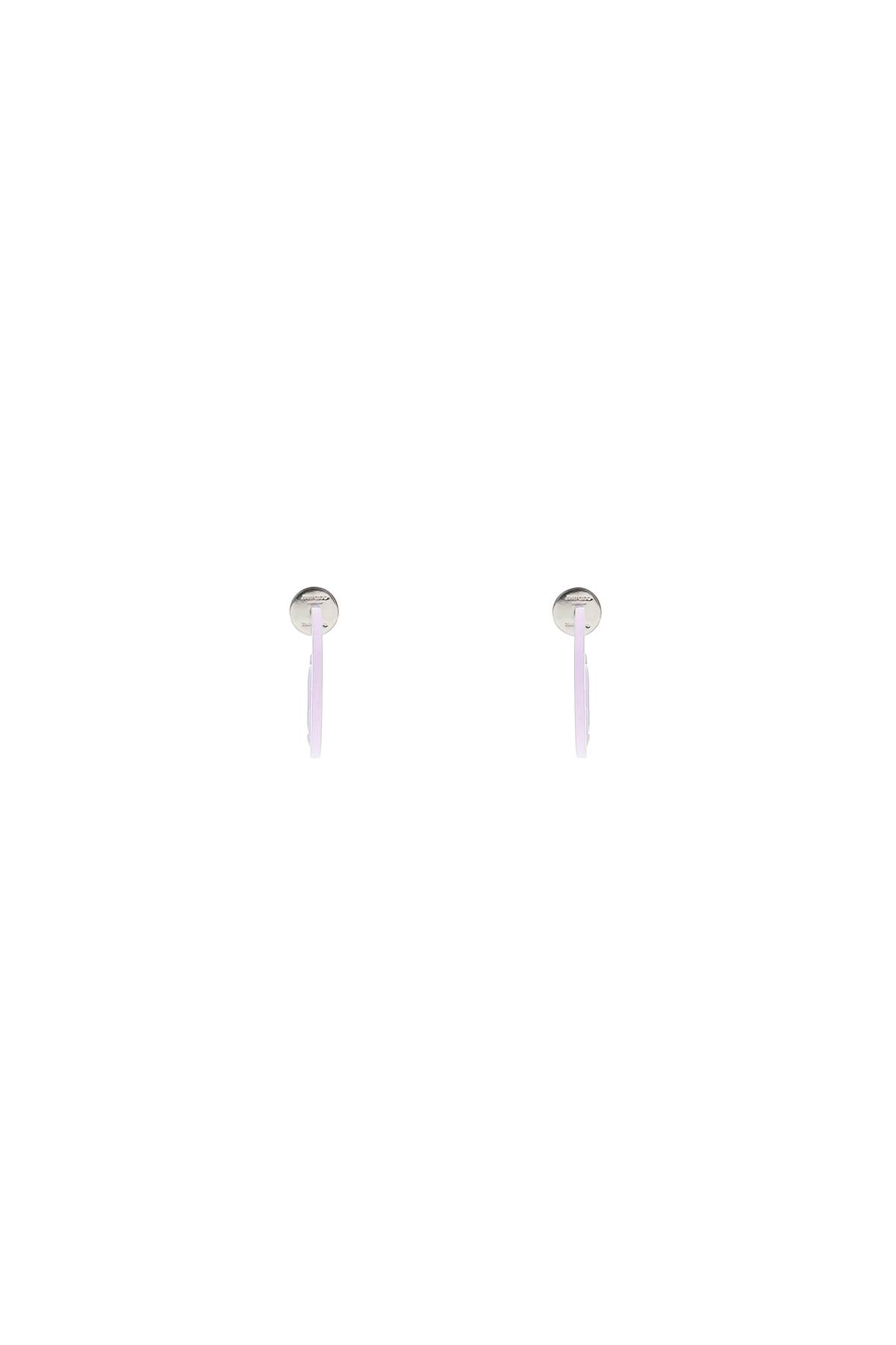 Shop Jimmy Choo Jc Monogram Hoops Earrings In Wisteria (purple)