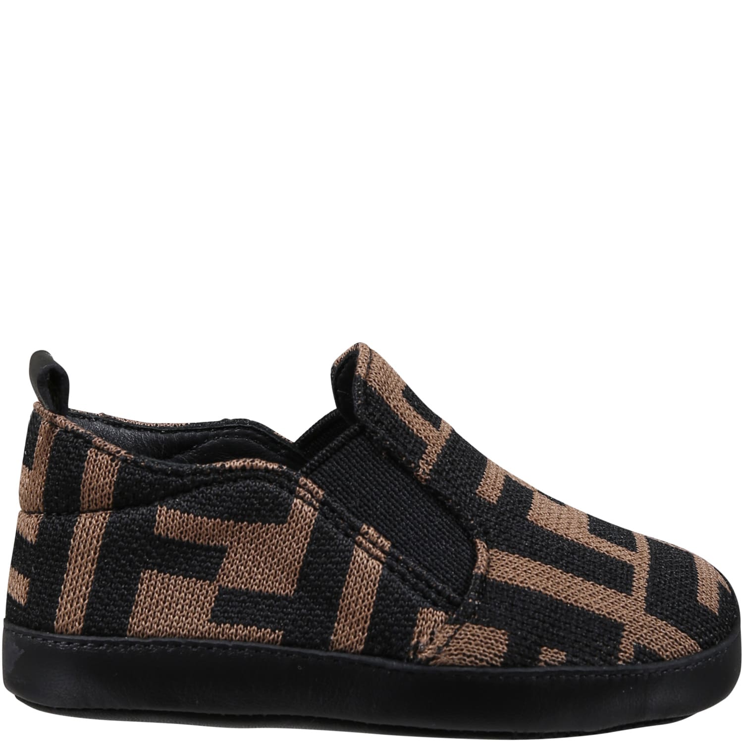 Fendi Brown Slip-on For Babies With Double Ff