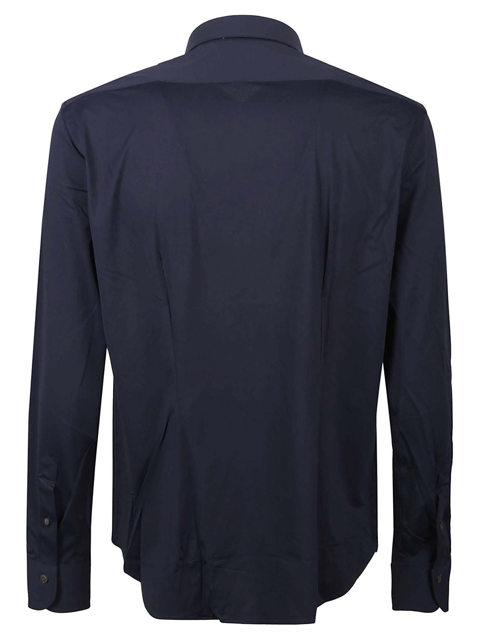 Shop Orian Long Sleeve Slim Shirt In Blu Navy