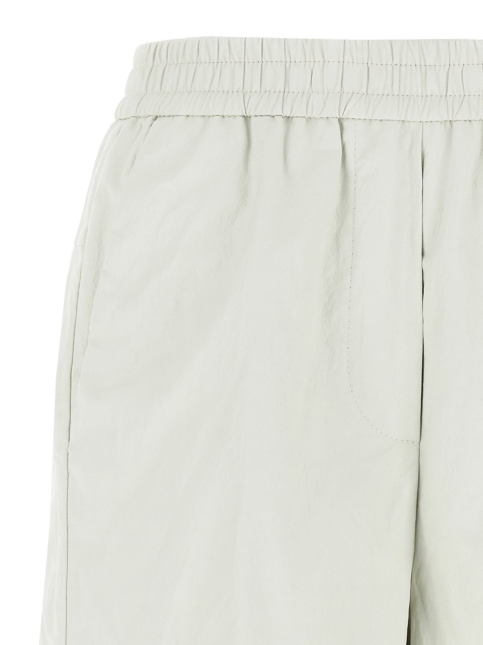 Nude Leather-effect Bermuda Shorts In White