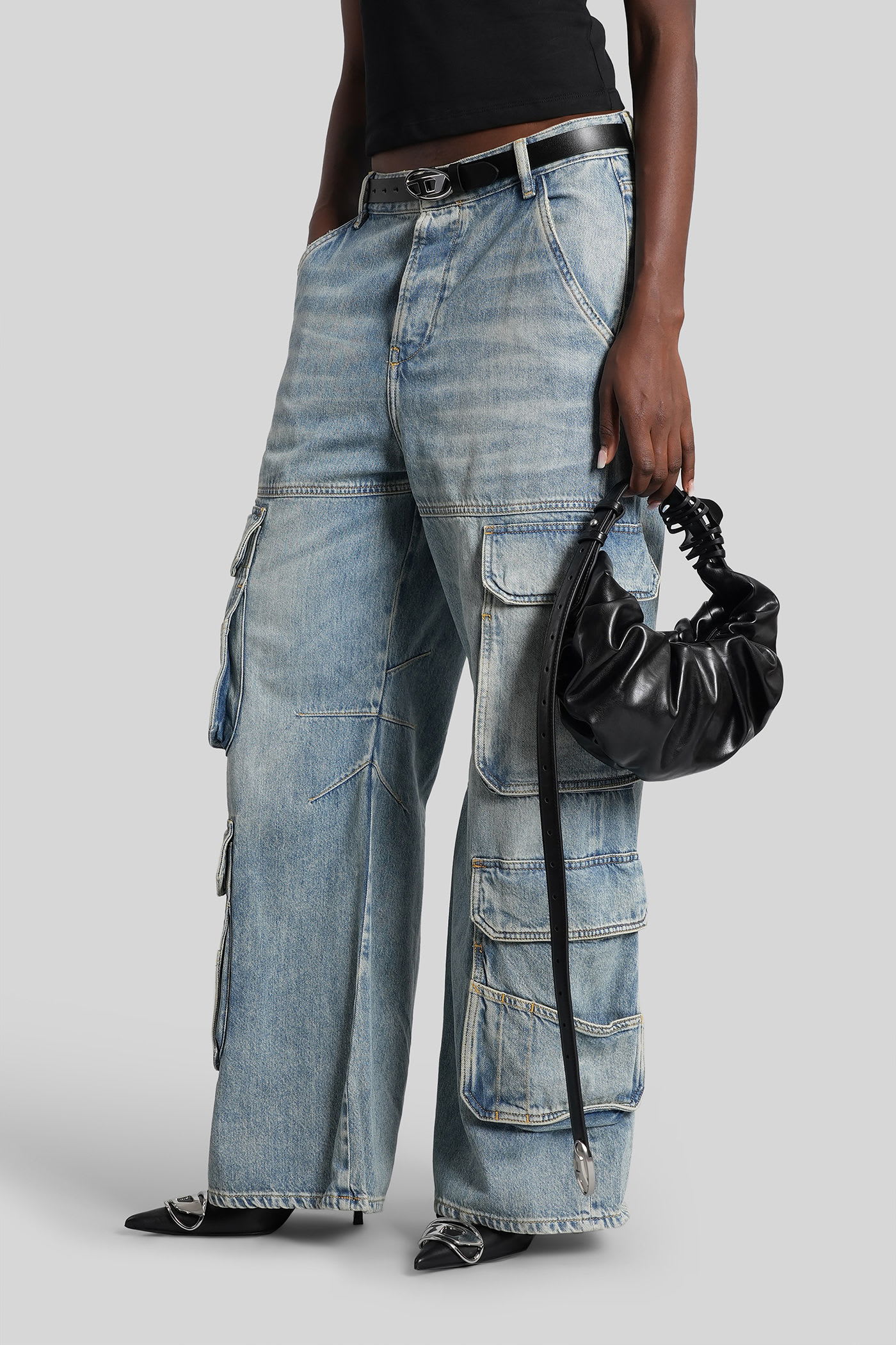 Diesel De-sire-cargo Jeans In Blue Cotton In Multi