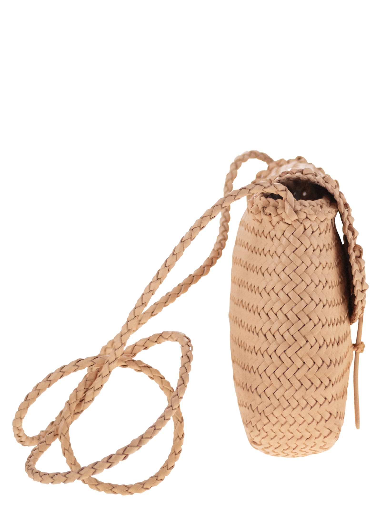 Dragon Diffusion Mini City Bag - Woven Leather Bag In Pink