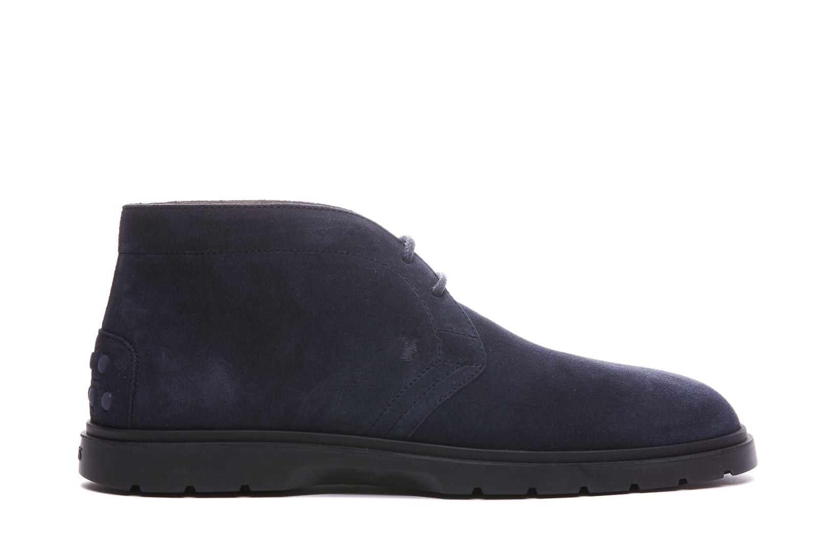 Shop Tod's Suede Lace Up Boots In Navy