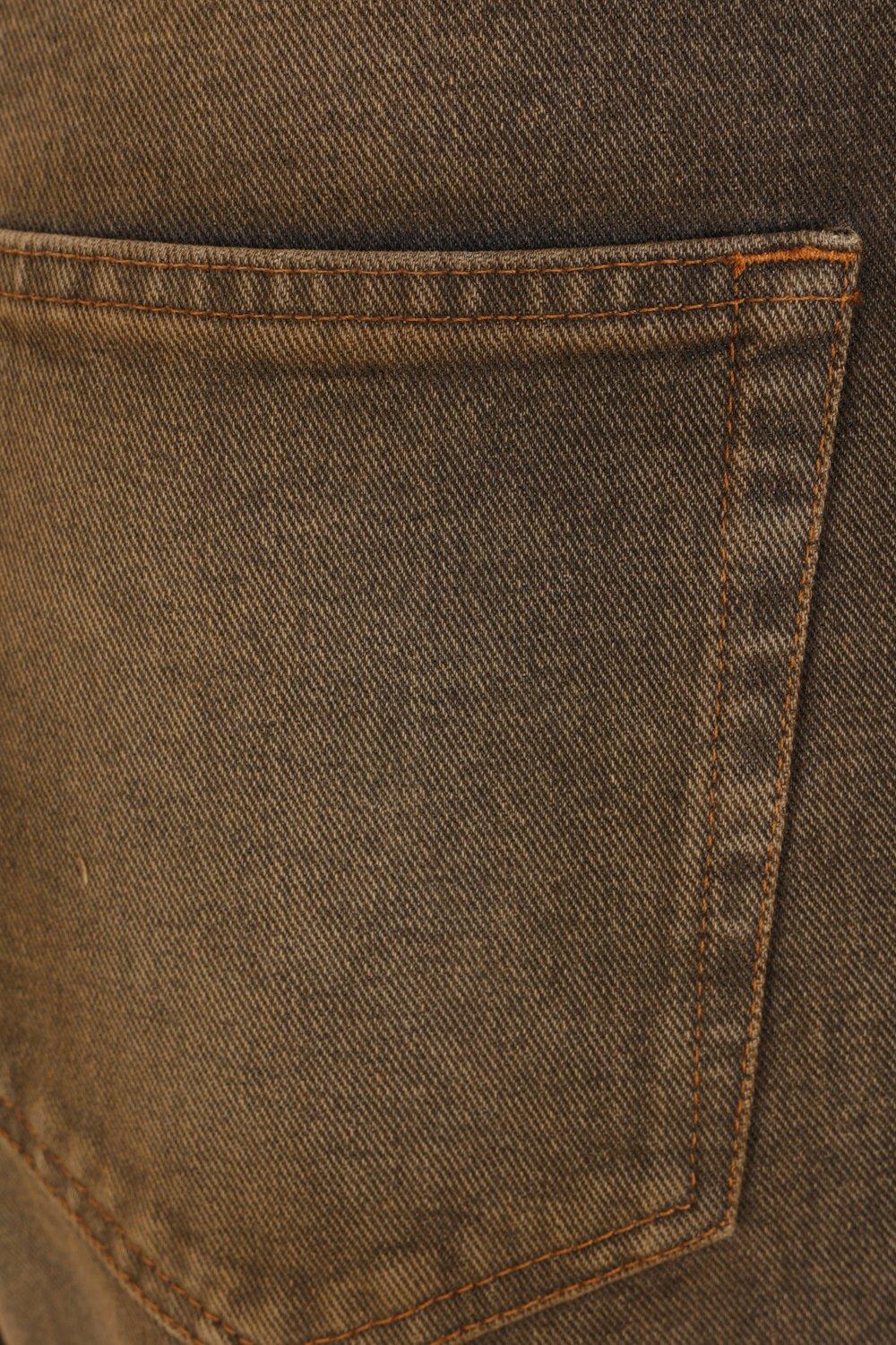 Shop Mm6 Maison Margiela Button Detailed Cropped Jeans In Brown