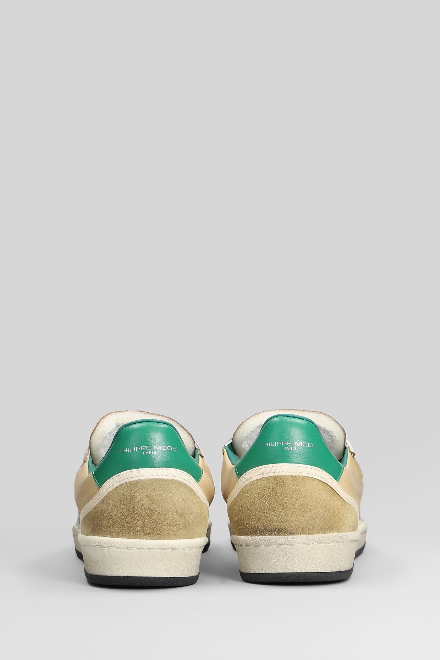 Philippe Model Pgal Low Sneakers In White Leather In Multi