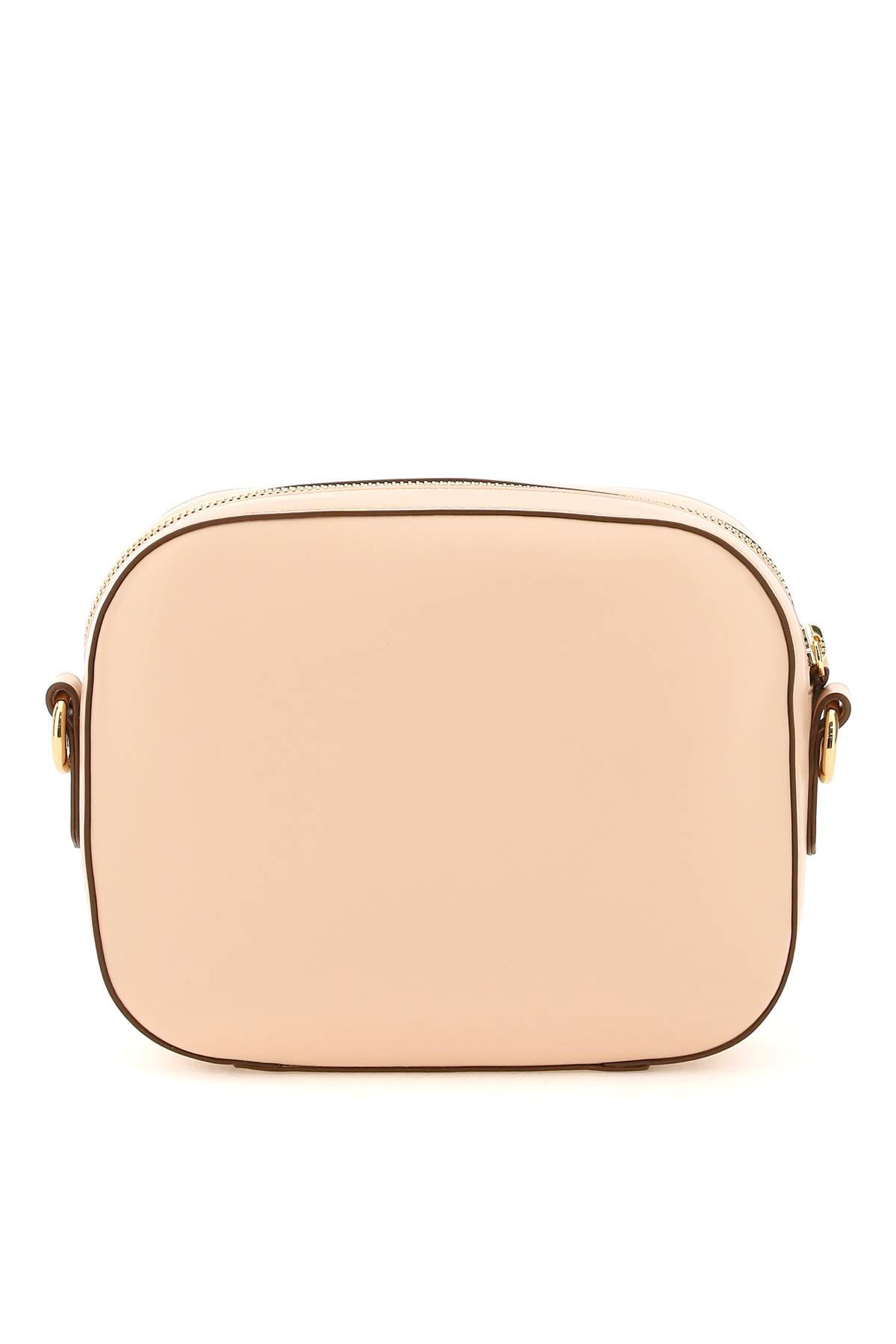 Shop Stella Mccartney Camera Bag With Perforated Stella Logo In Blush (brown)