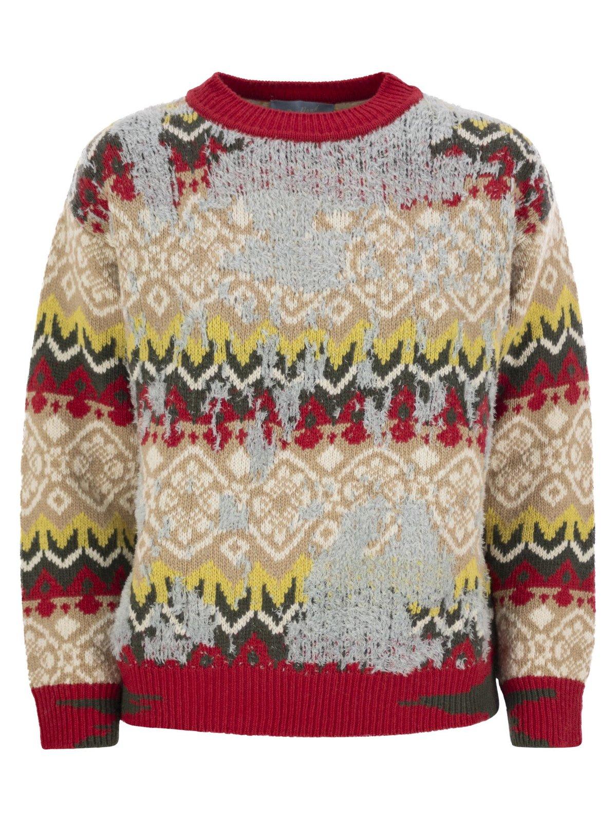 WEEKEND MAX MARA ALL-OVER PATTERNED CREWNECK JUMPER 