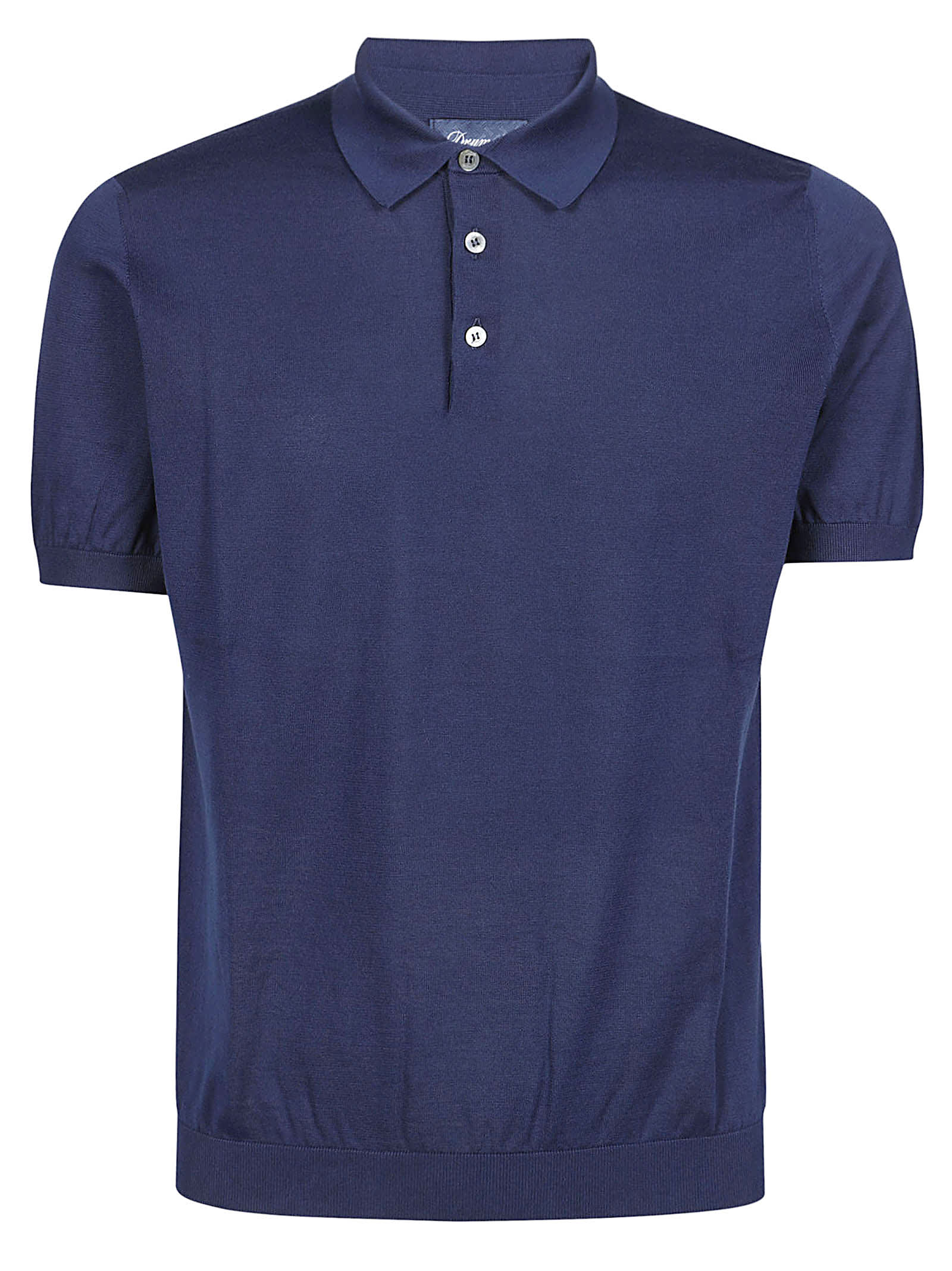 Shop Drumohr Short Sleeve Polo Shirt In Blu