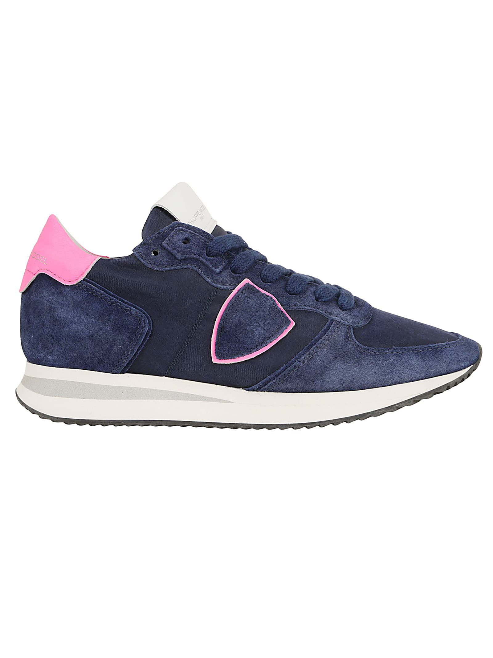 Shop Philippe Model Trpx Low Woman In Mondial Neon Bluette Fucsia