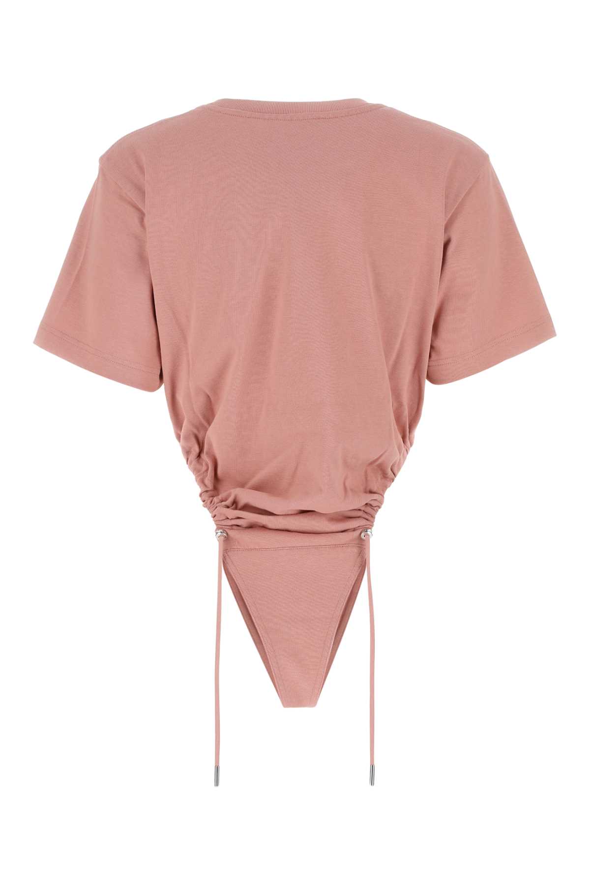 Shop Y/project Dark Pink Cotton Bodysuit In Peach