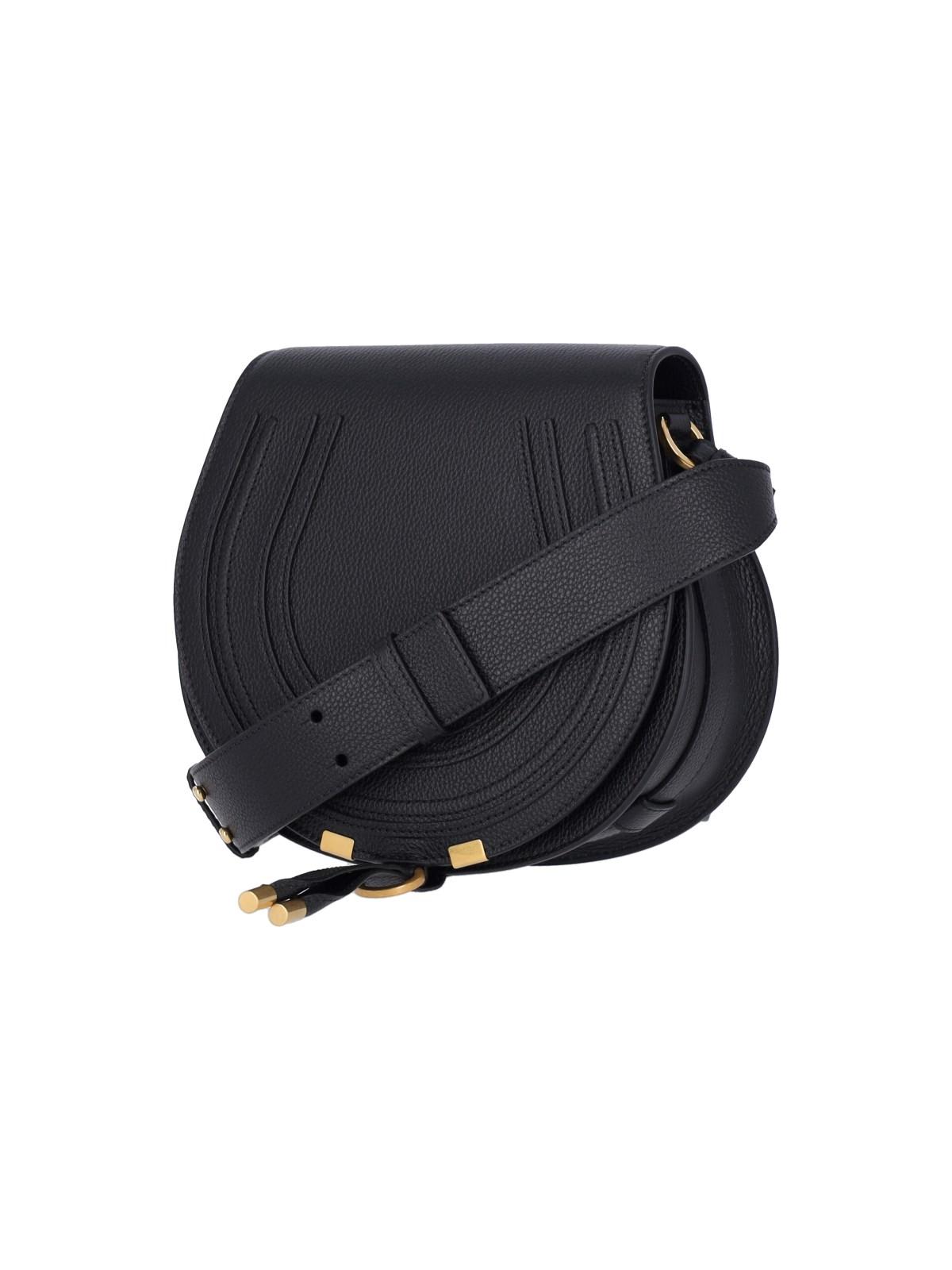 Shop Chloé Marcie Small Shoulder Bag In Black