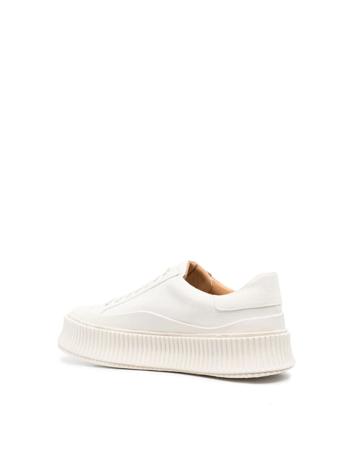 Shop Jil Sander Low Laced Sneakers With Vulcanized Rubber Sole In Cloud