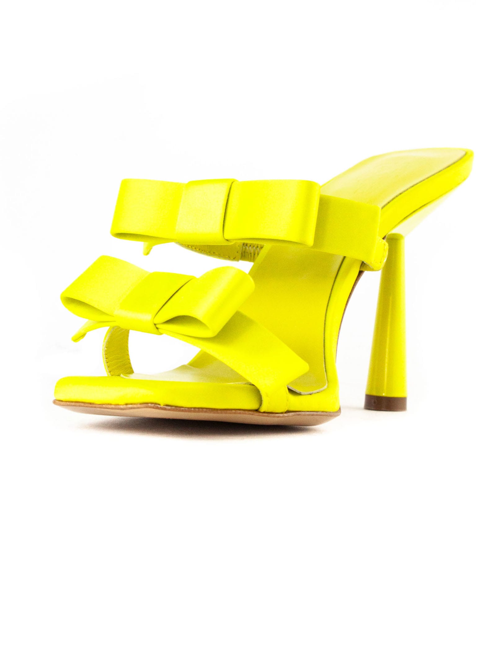 Shop Gia Borghini Yellow Leather Sandal