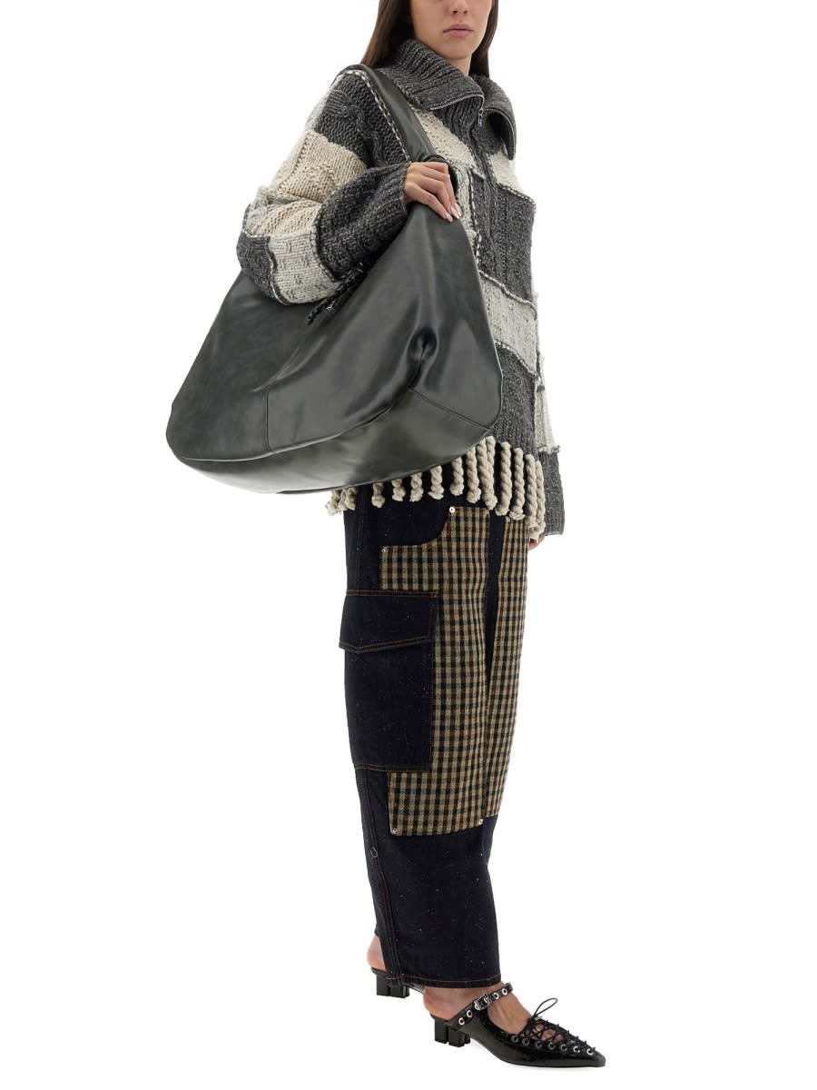 Ganni Patchwork Jersey With Bangs In Gray