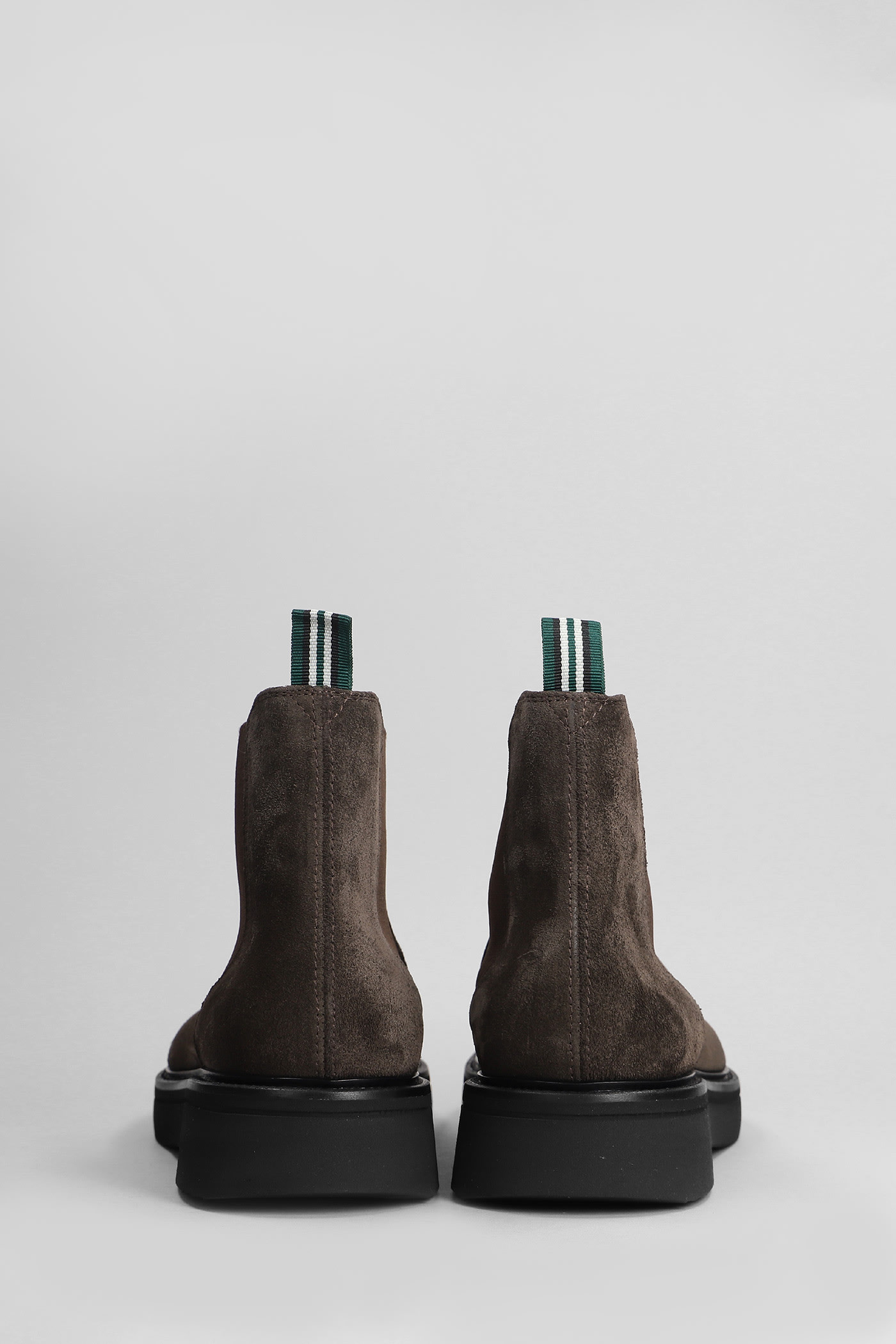 Shop Green George Combat Boots In Brown Suede