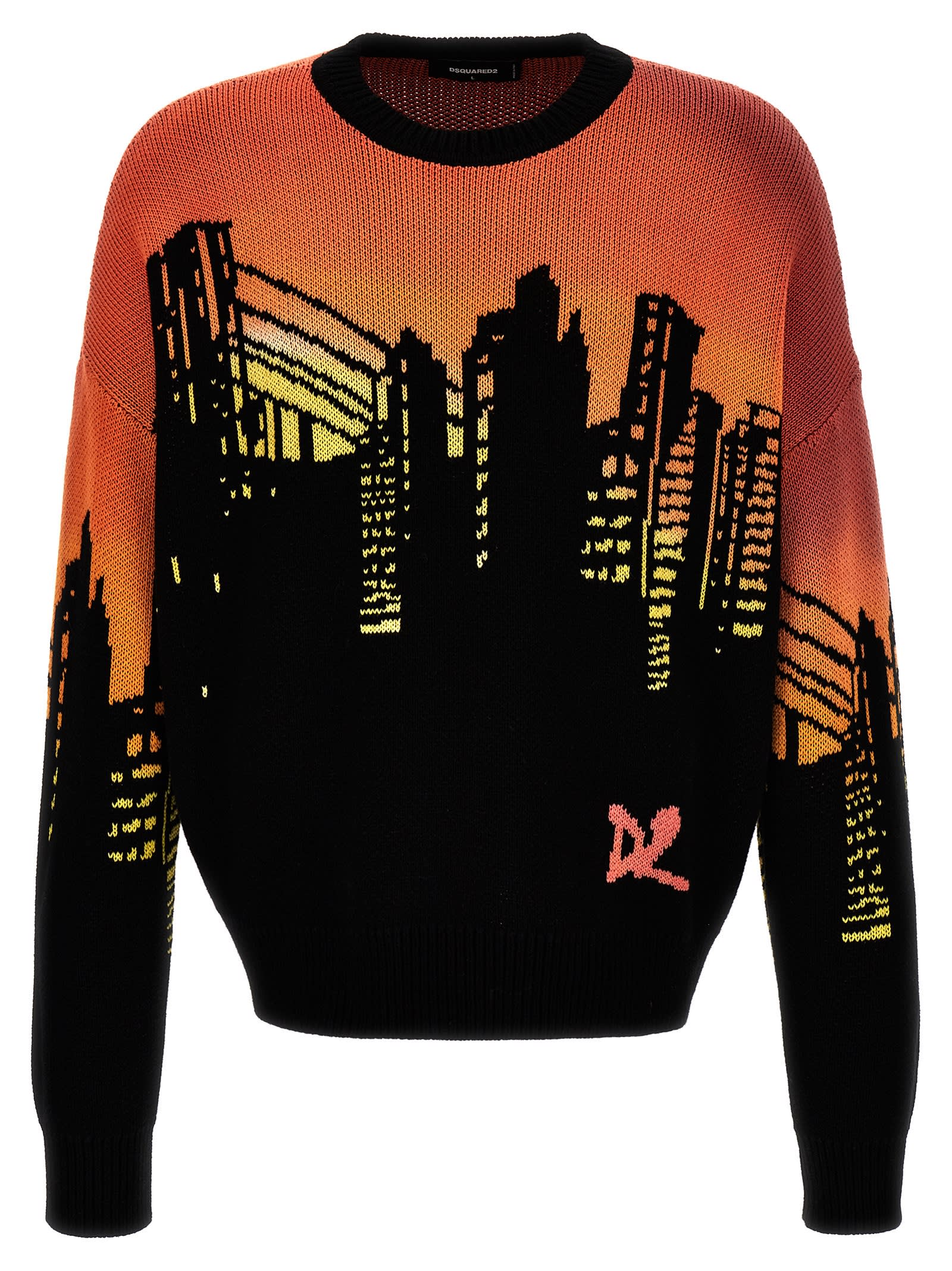 Shop Dsquared2 Intarsia Sweater In Multicolor