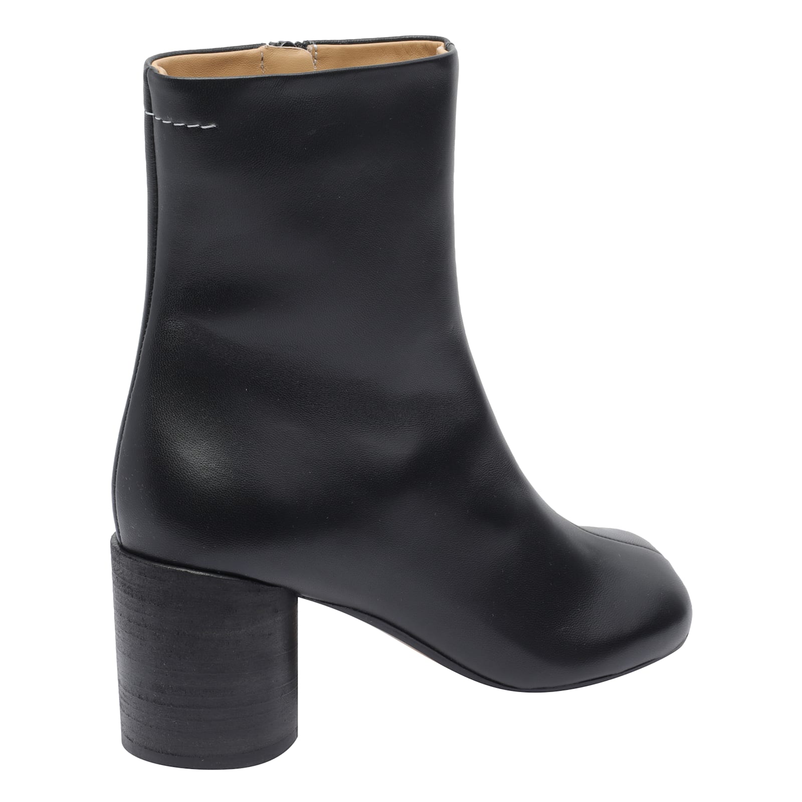 Mm6 Maison Margiela Mm6 By Maison Margiela Anatomical Black Leather Ankle Boots In Black