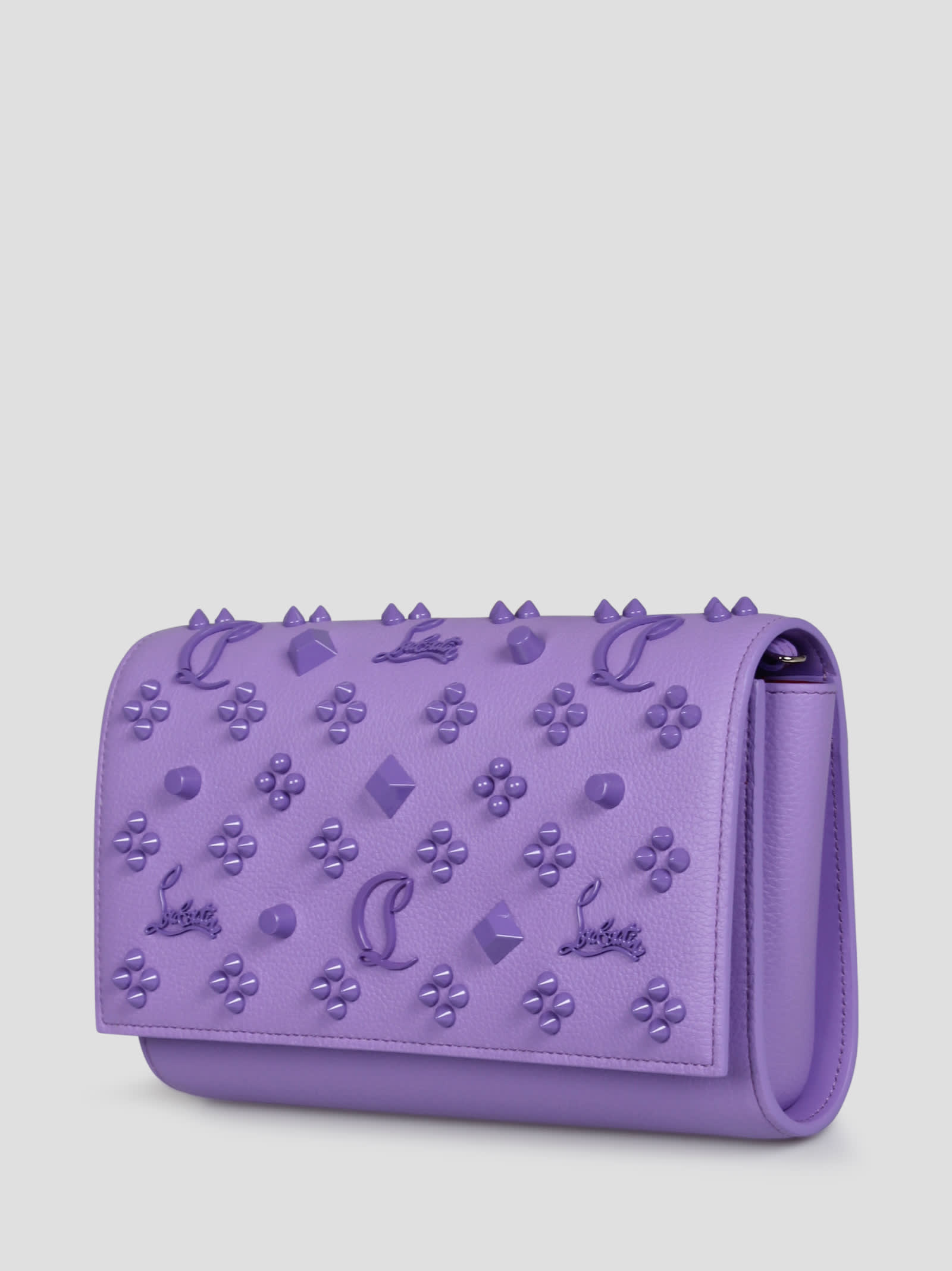 Shop Christian Louboutin Paloma Clutch In Pink & Purple